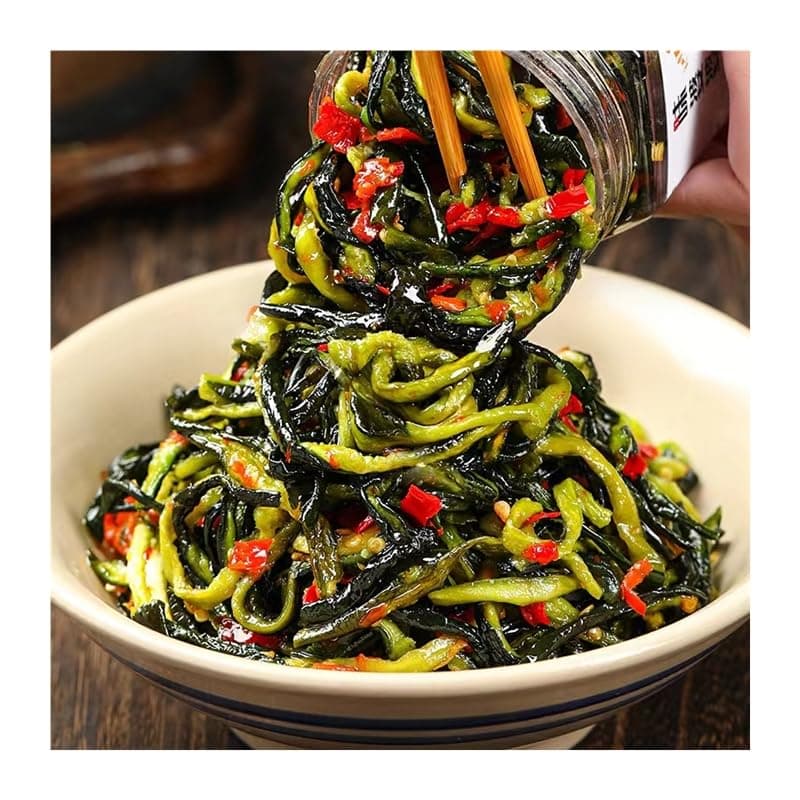 spicy chili asparagus lettuce 280g/can,pickled chili lettuce,fresh vegetable pickles,Instant Cucumber with Crispy Peppers, Spicy Papaya Shredded, Noodles with Vegetables (Crispy Pepper Cucumber,1 can)