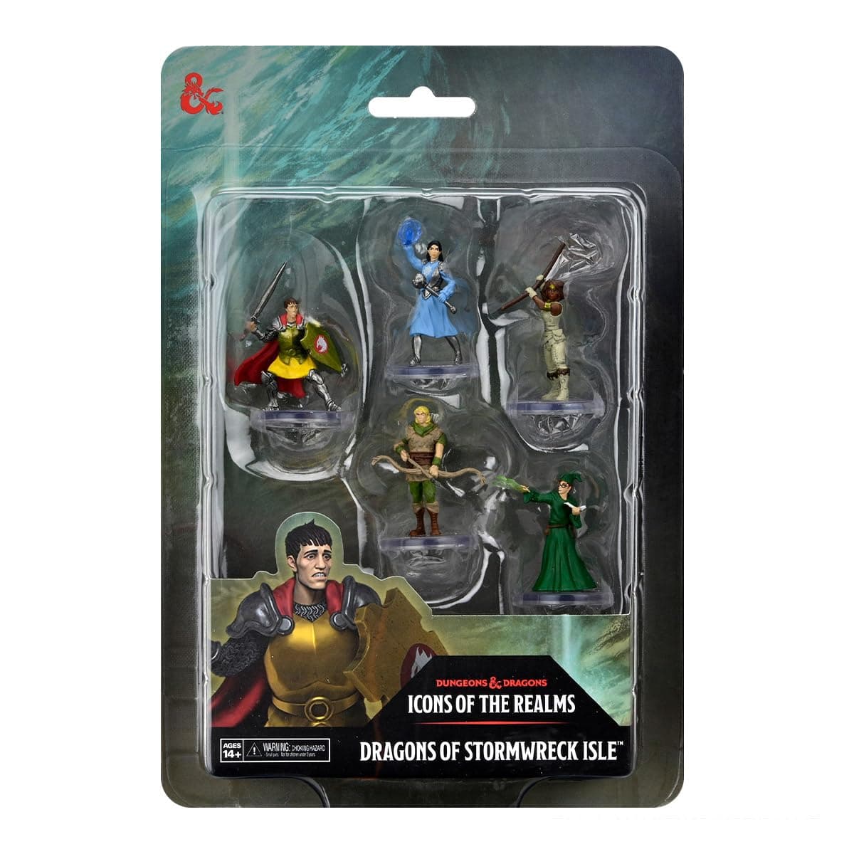 WizKids D&D Icons of the Realms: Dragons of Stormwreck Isle - 5 Prepainted Miniatures - Paladin, Cleric, Wizard, Fighter, Rogue