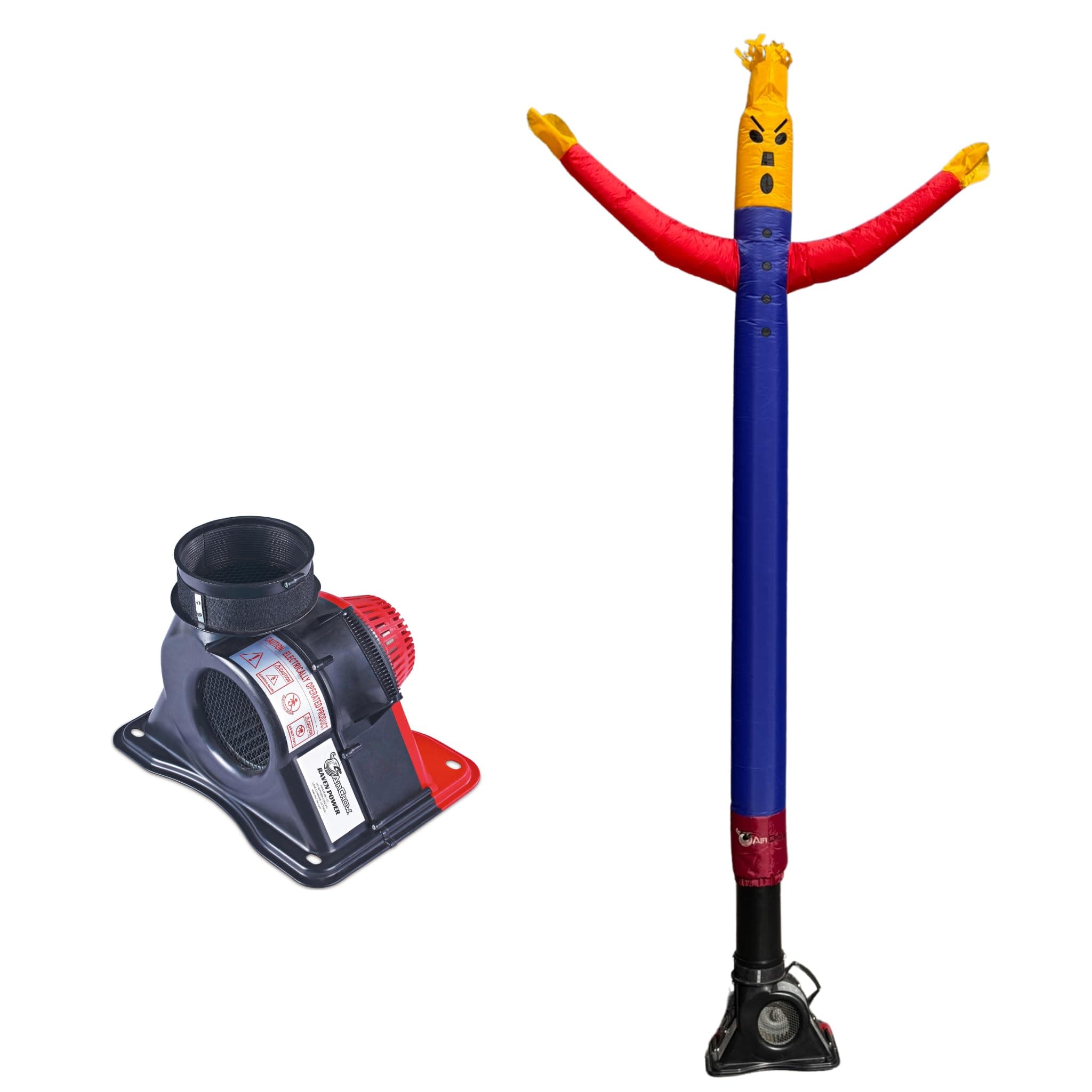 AirCrow® Scare Dancer® 8 ft Electric Inflatable Scarecrow (Raven Blower) Birds, Geese, Deer, Pigeons, and Racoon Deterrent. Keep pest Away from Your Garden. (Frown Face)