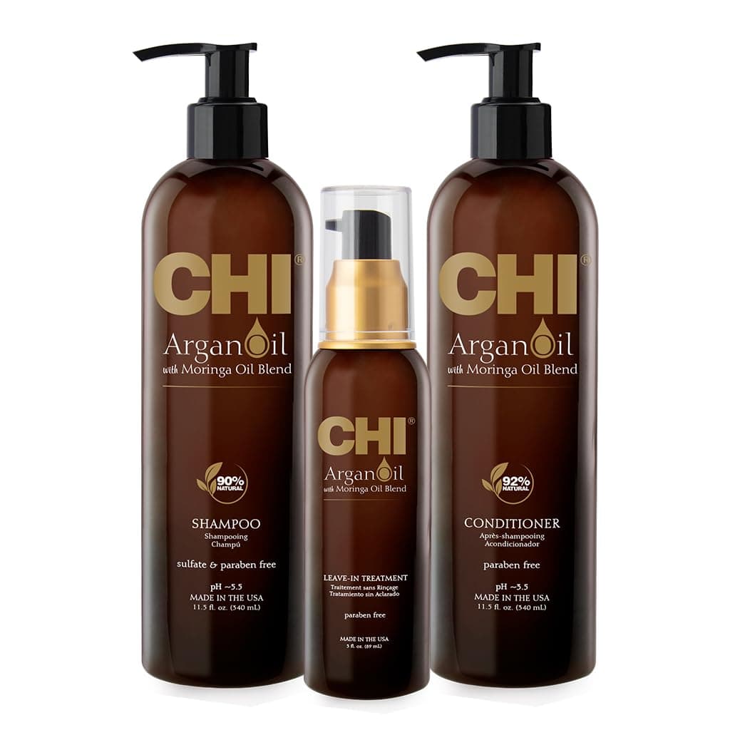 Argan Oil plus Moringa Oil Luxe Trio Kit with Shampoo, Conditioner and Moringa Oil (Set of 3), 11 fl. oz.