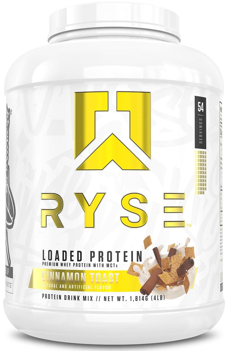 Loaded Whey Protein, (Cinnamon Toast, 54 Servings) Premium Whey Protein, 25g Protein, Whey Isolate, Prebiotic Fiber, MCTs, Easy Digestion