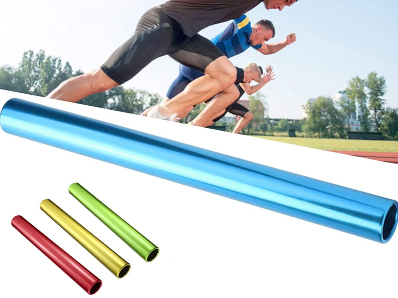 Relay Running Baton, Aluminium Relay Batons Sporting Goods Running Relay Batons Track and Field Relay Batons Sticks, for Track and Field Outdoor Field Race Tools (4 Assorted Colors)