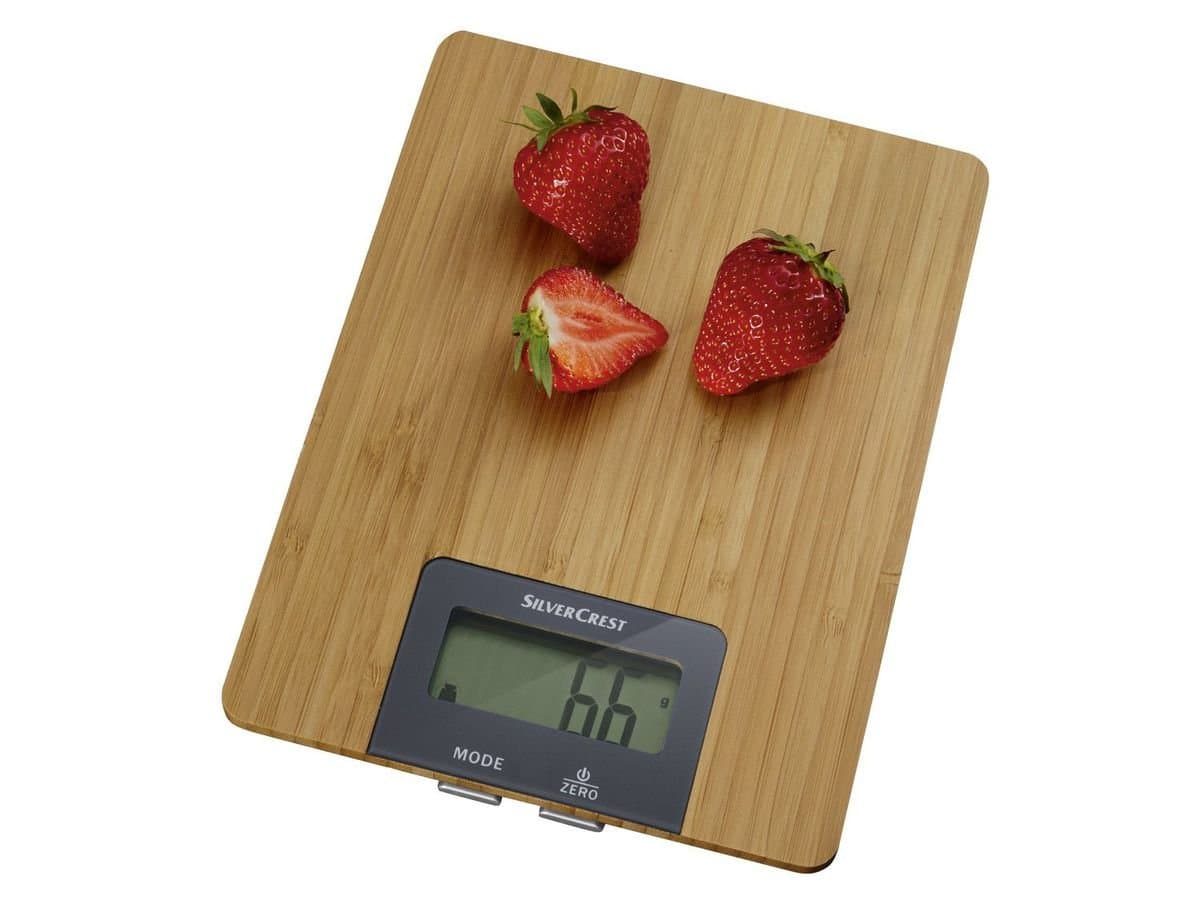 SilverCrest Wooden Electronic Digital Kitchen Weighing Measurement Scale Upto 5 KGs by EzLife - Wooden or Color May Vary (Made in Germany)
