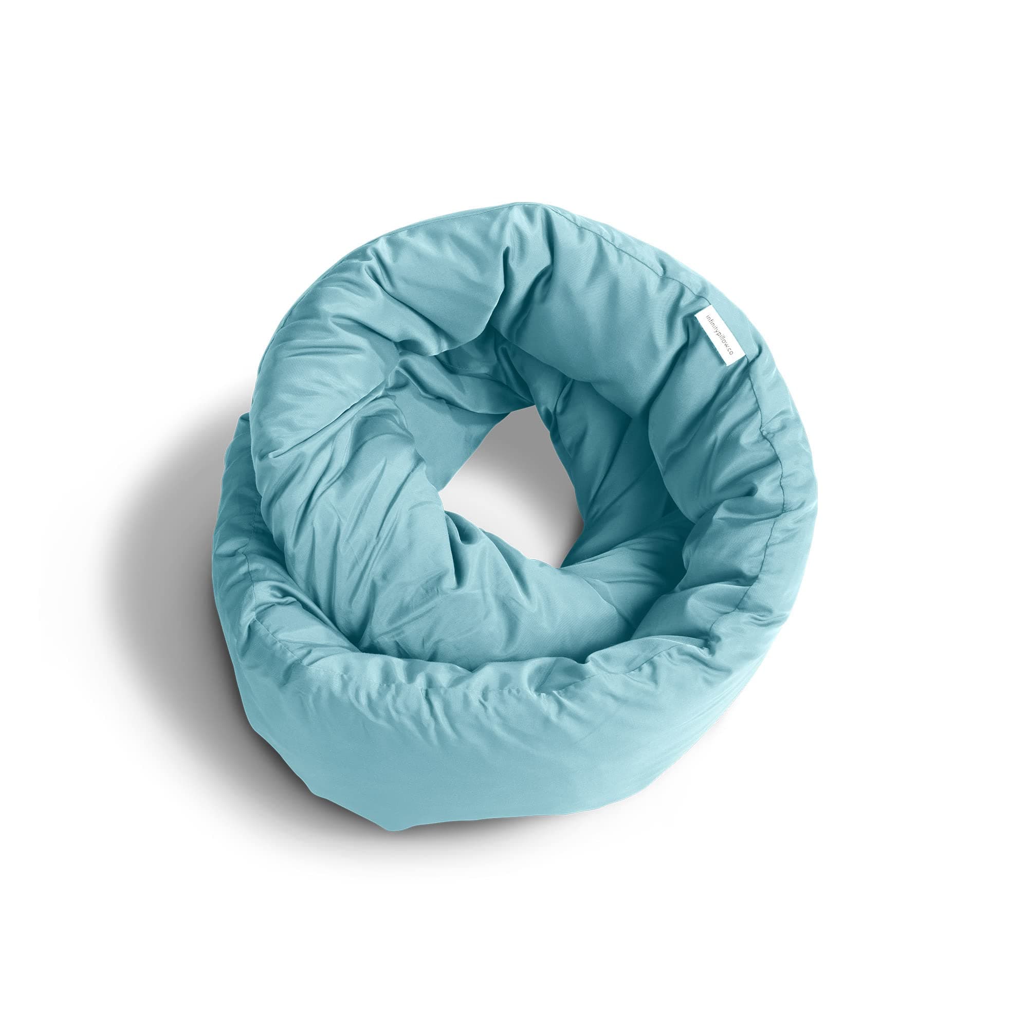 Huzi Infinity Pillow - Travel Neck Pillow - Versatile Soft 360 Support Scarf - Machine Washable - Home Travel Flight Road Trips (Airy Blue)