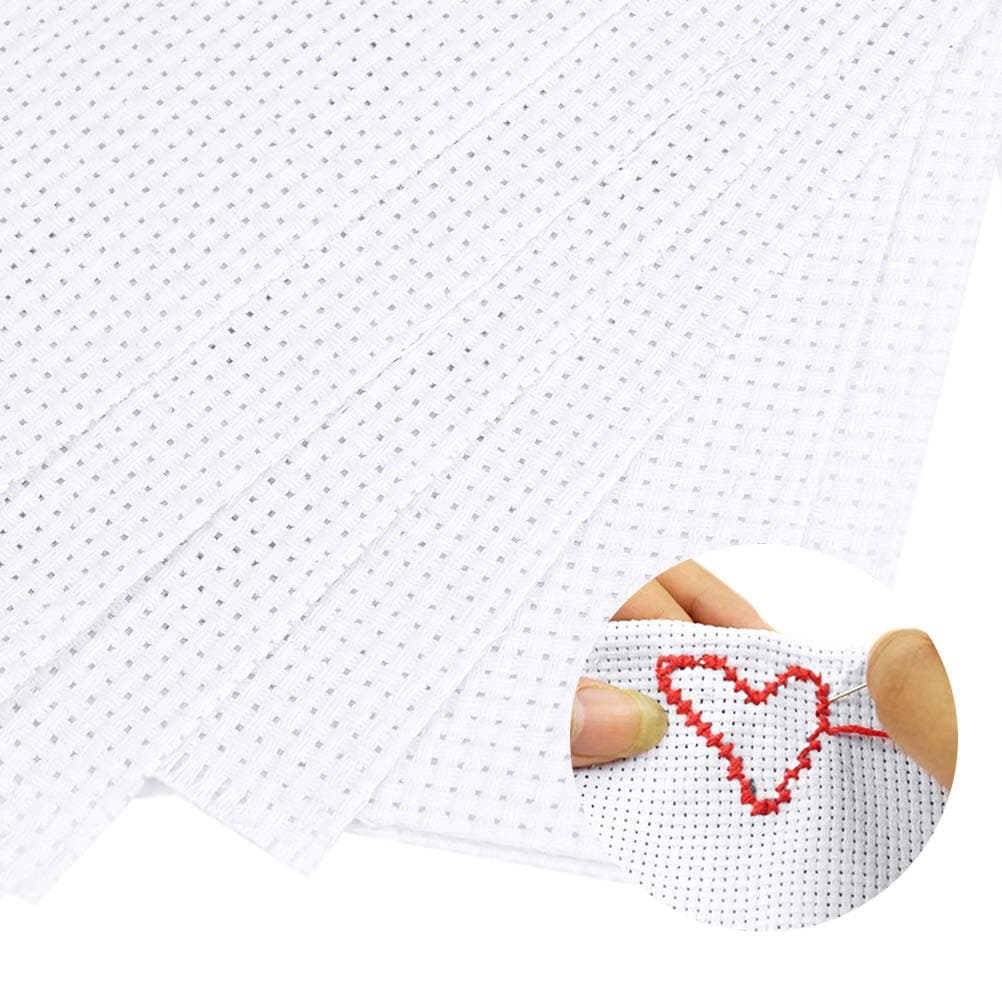 YOTINO 18 Count White Aida Cloth Big Size Embroidery Fabric Handmade Needlework DIY Handicrafts Cross Stitch Accessories 59 by 39 inch