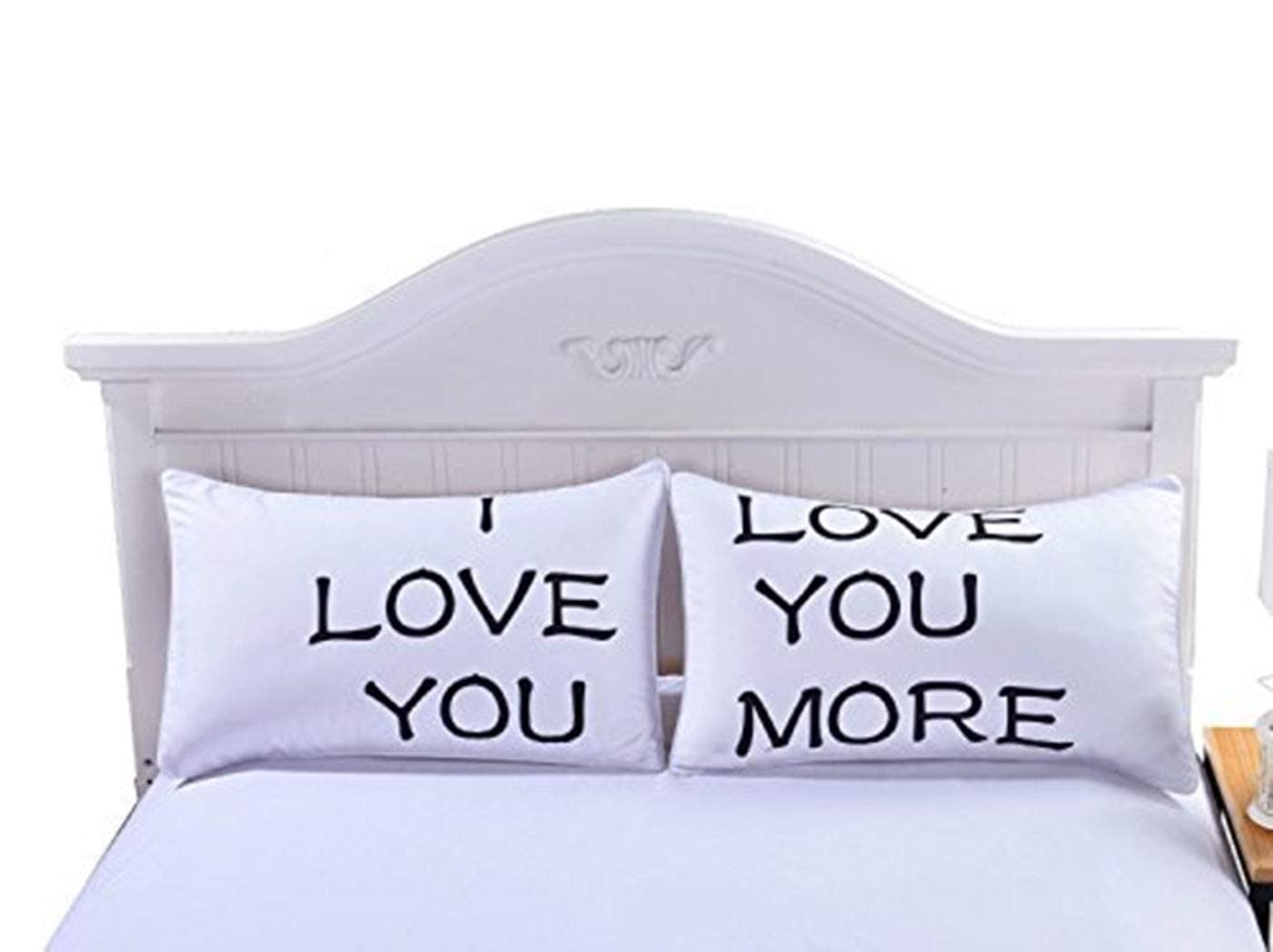Pillowcase Set,Romantic Gift Idea for Couples Christmas, Valentines Day, Anniversary, Wedding, Engagement, for Him and Her in Love (i lv u plw, Queen)