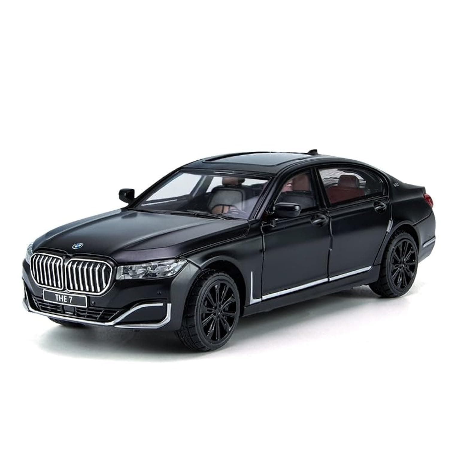 BDTCTK 1/24 Compatible for BMW 760 Model Car, Zinc Alloy Pull Back Toy car with Sound and Light for Kids Boy Girl Gift(Black), C341-1