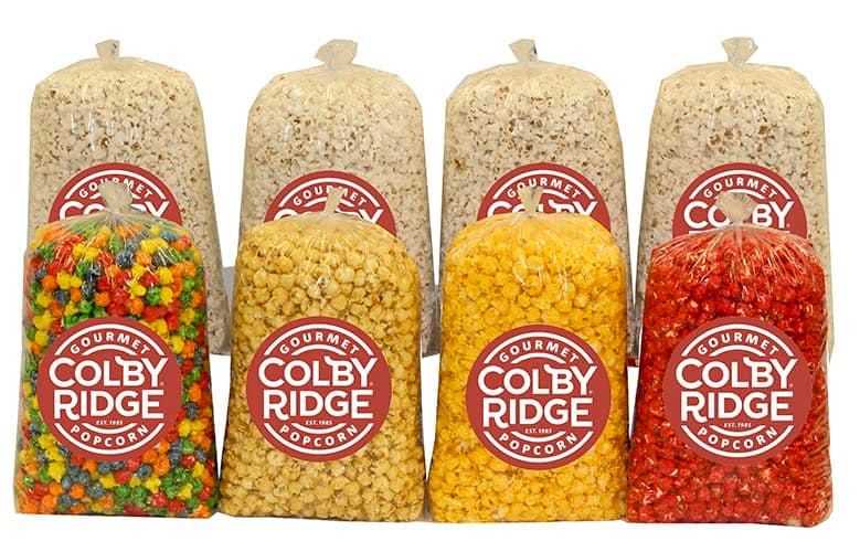 5 Flavor Gourmet Popcorn Assortment 16 Gal. (256 Cups) Large Sampler - White, Caramel, Cheese, Rainbow, and Cinnamon Bulk Popped