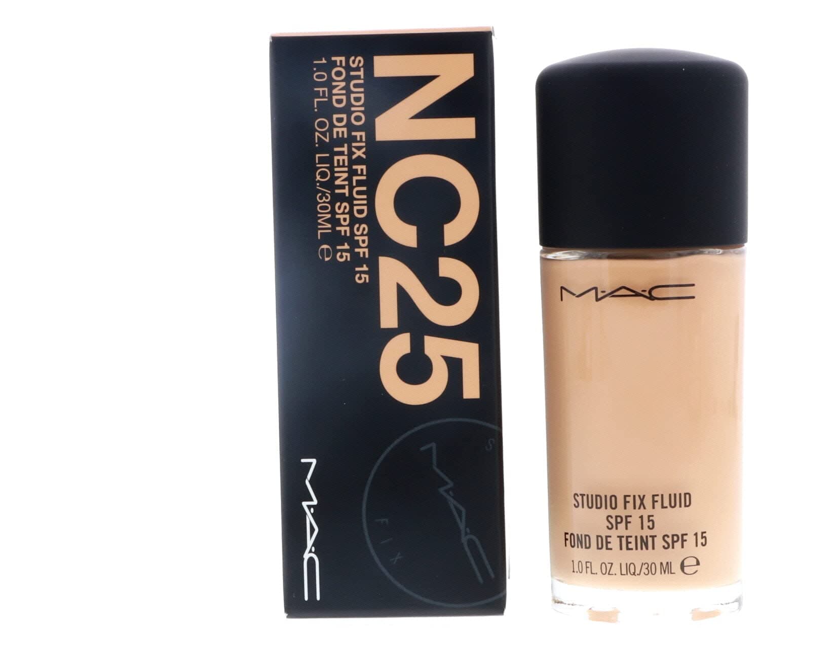 MAC- STUDIO FIX FLUID SPF15 FOUNDATION -LIQUID-30ML NC25 BOXED