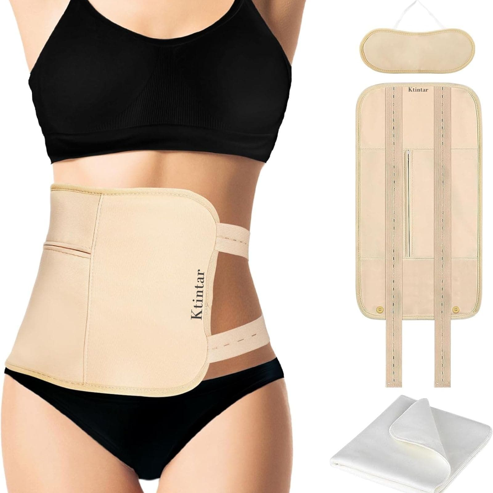 3Pcs Castor Oil Pack Wrap, Reusable Organic Castor Oil Pack for Liver Detox Insomnia, Constipation and Inflammation, Adjustable Elastic Strap Bamboo Cotton Machine Washable, Less Mess Anti Oil Leak