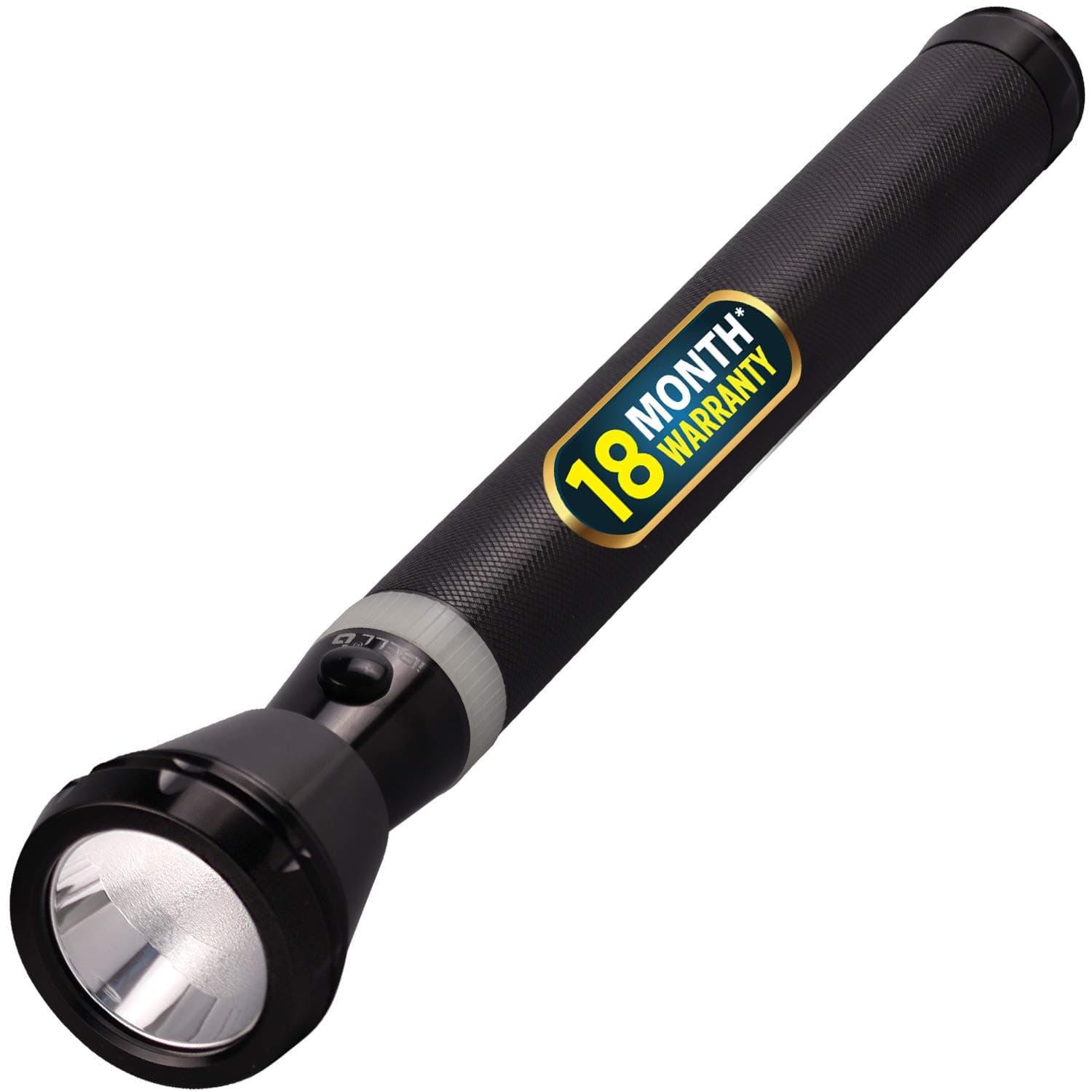 FL8389 Rechargeable Flashlight Torch, Ultra Long Beam Range, Aircraft Aluminium Body, Super Bright LED Light, Black, 1800 Lumen