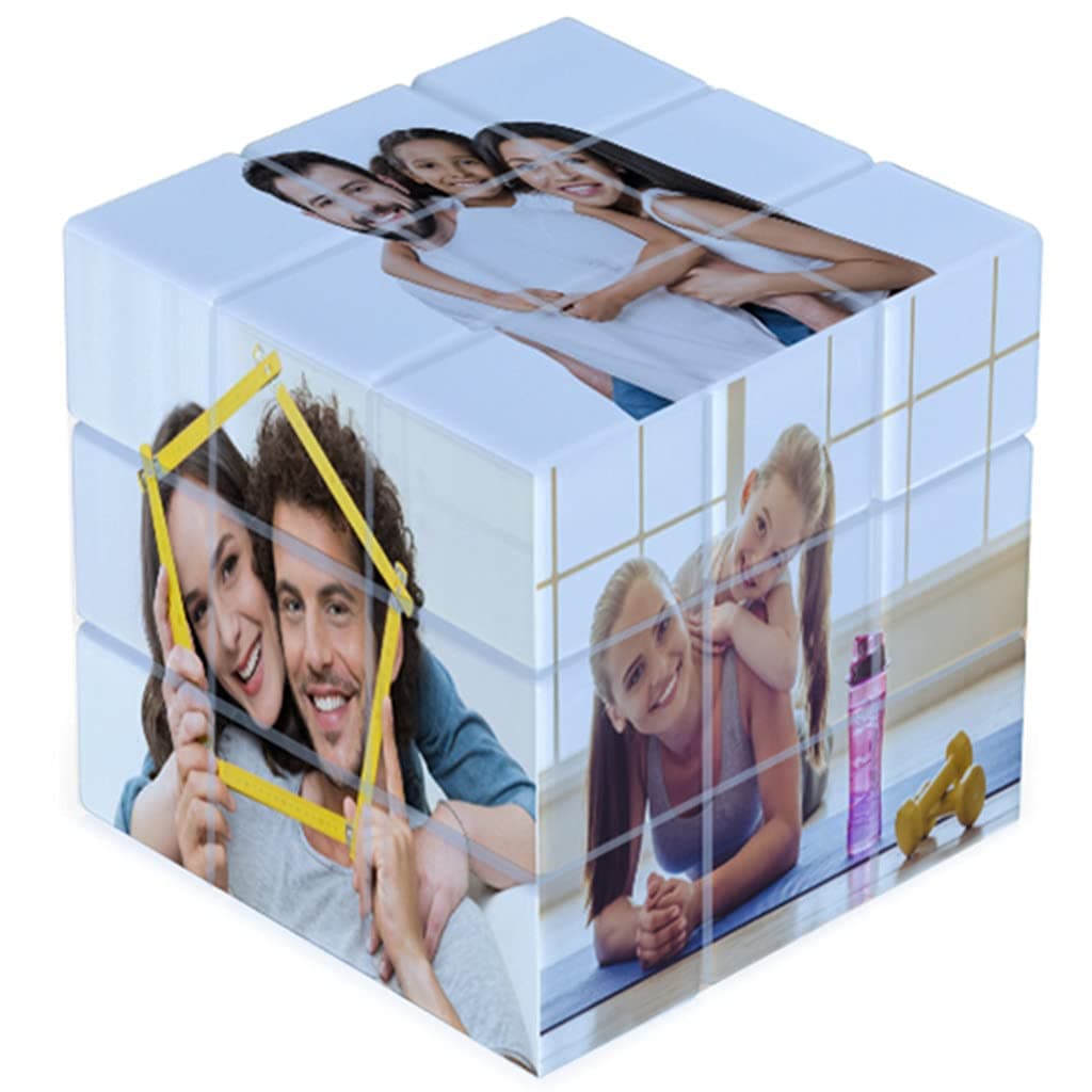 Personalised Photo Cube Custom Puzzle Picture Frame Photo Block Home Desk Decor