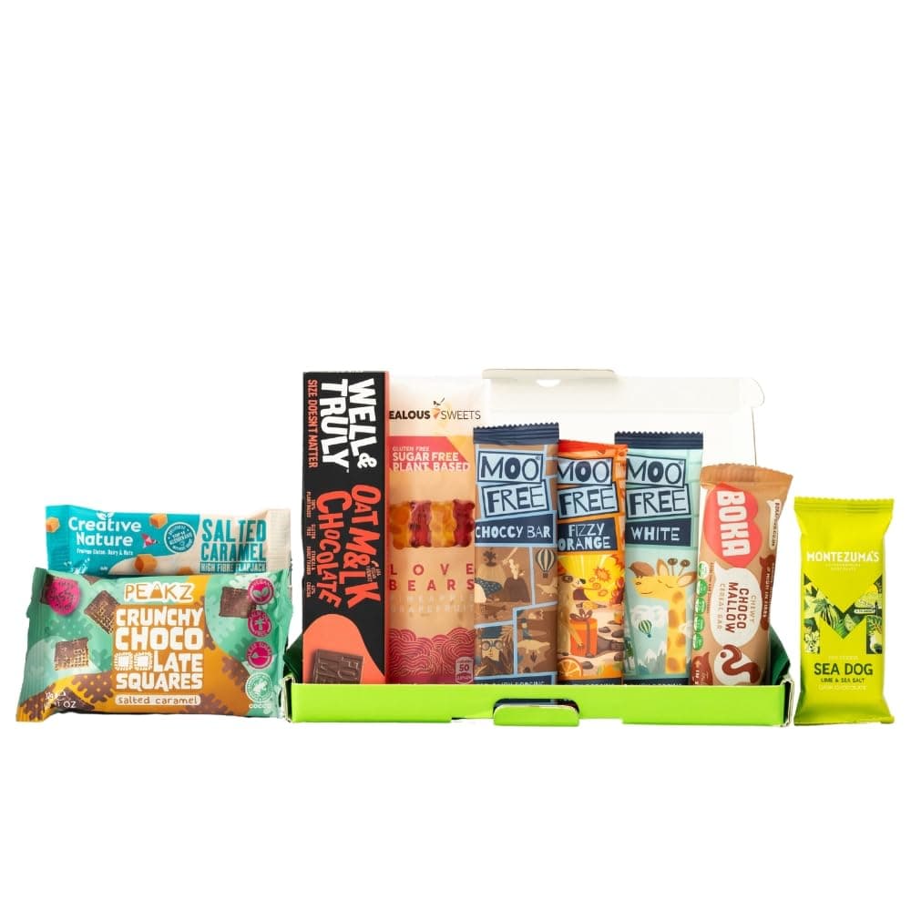 Vegan Chocolate and Snack Letterbox Gift Including a Selection of 9 Vegan Yum...