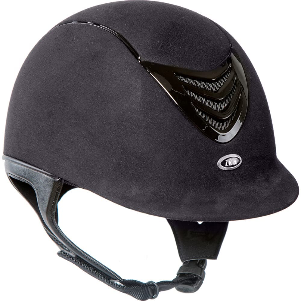 IRH IR4G Horse Riding Helmet, Suede Black with Glossy Black Vents, Medium