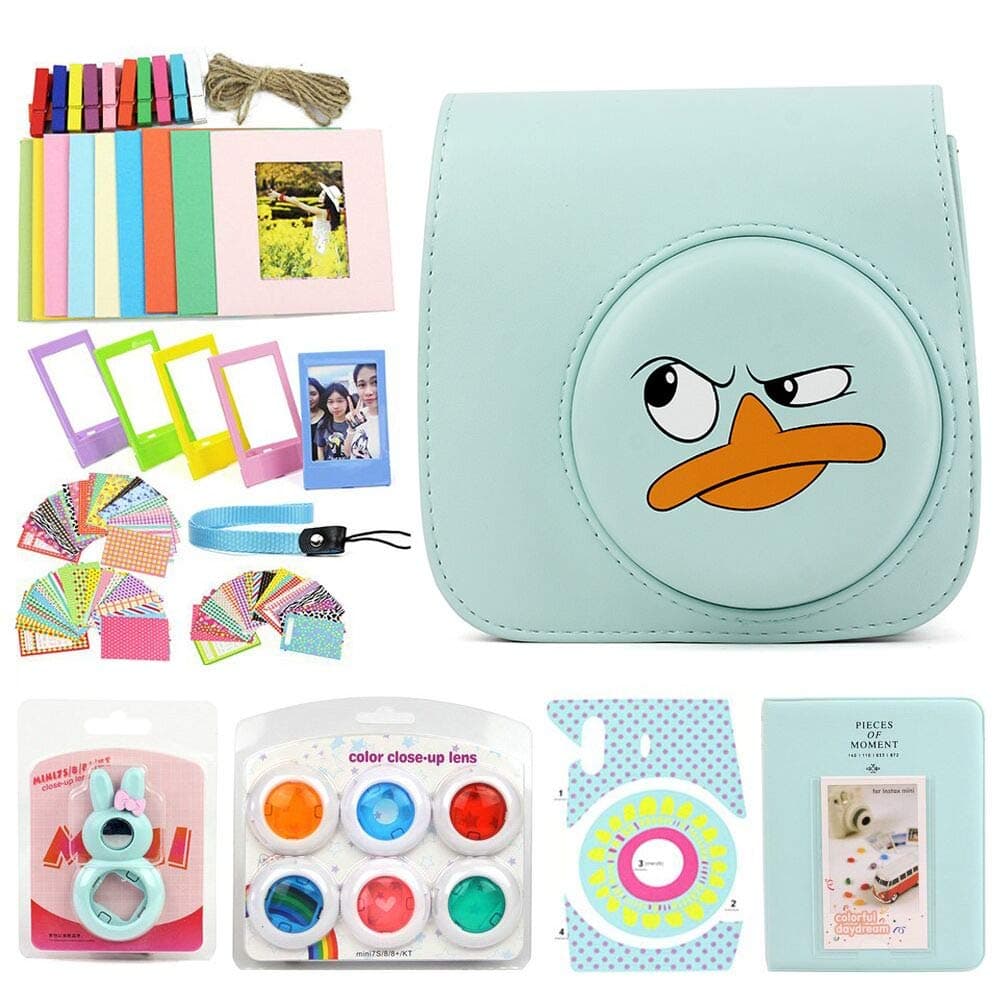 WOGOZAN for Fujifilm Instax Mini 9/8 Instant Film Camera Leather Case Suit with Case, Photo Album, Filters and Other 6 Accessories 9 Items