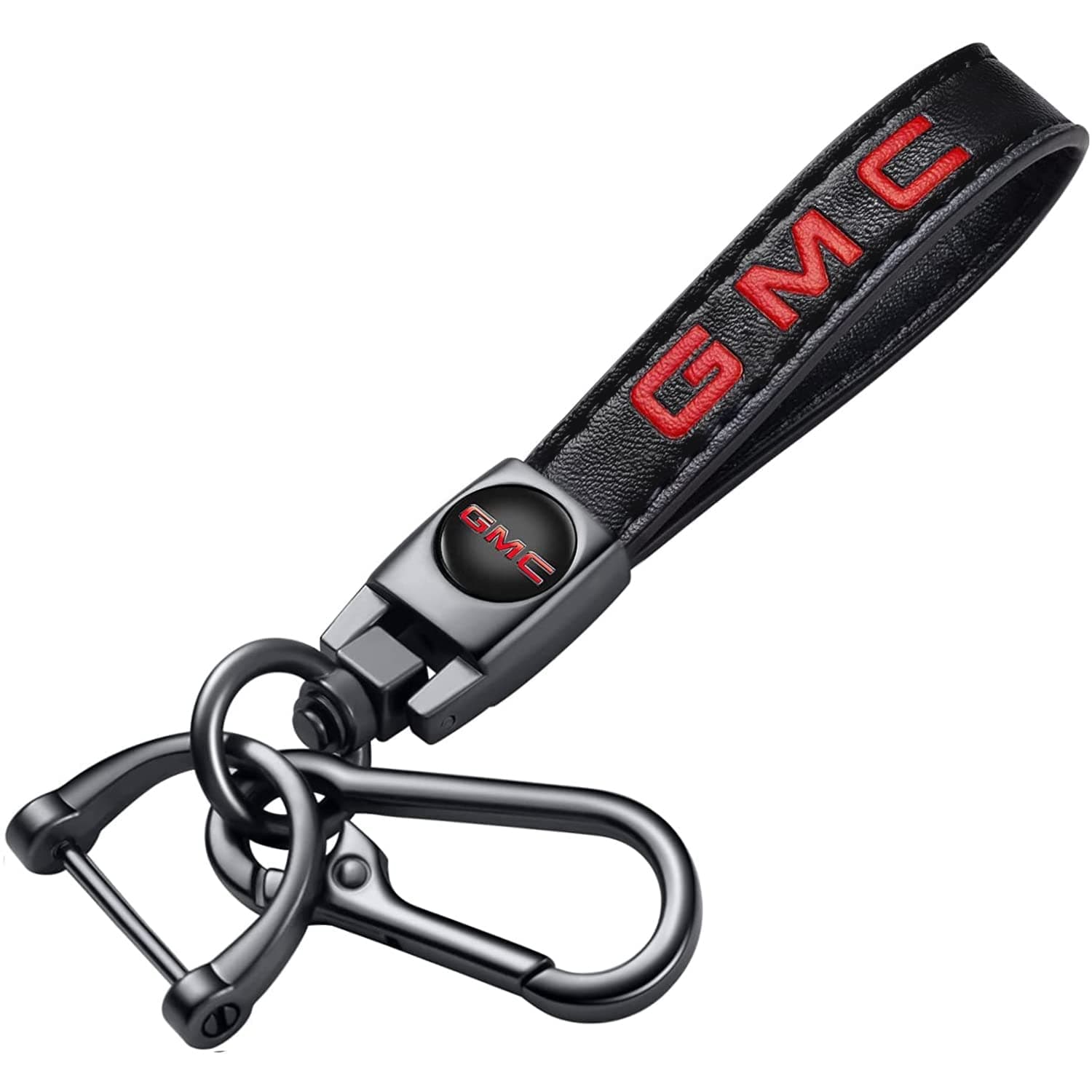 TACOMA Genuine Leather Car Keychain Key Chain for Men and Women Family Present Key Ring Accessories(Black)