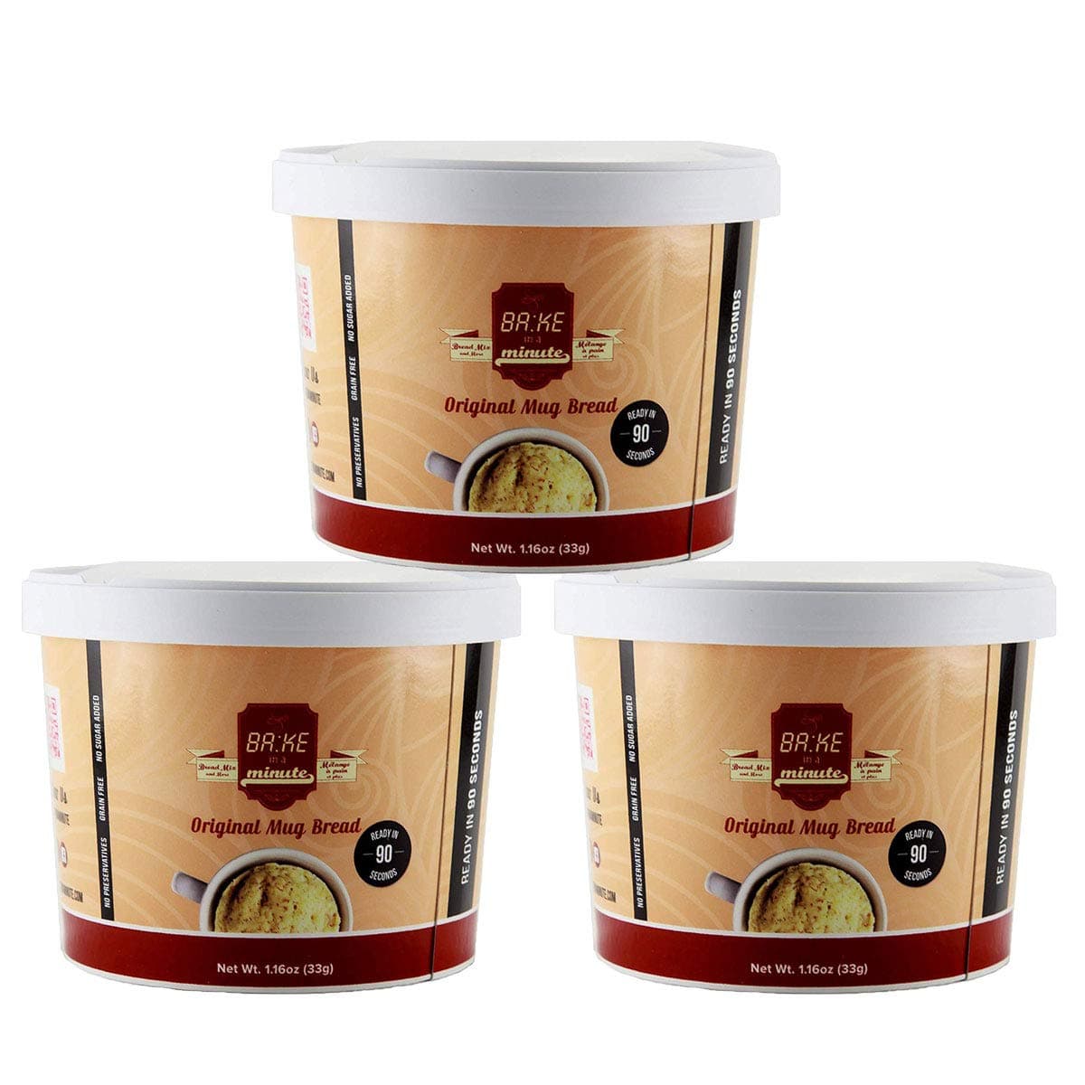 Bake In A Minute - Original Mug Bread - Pack of 3