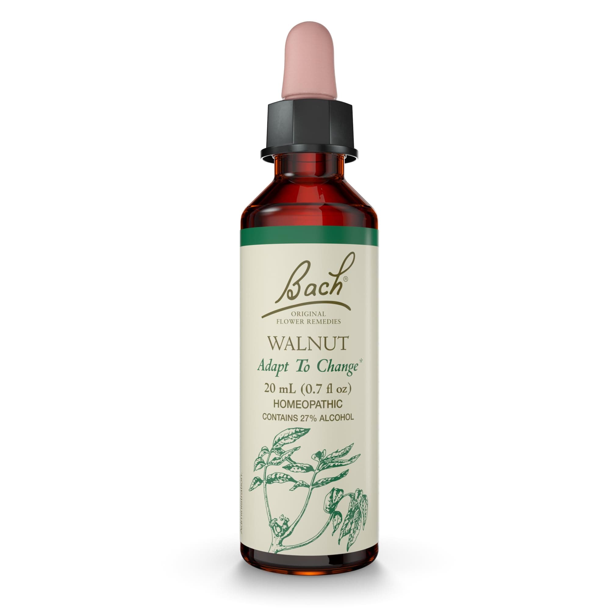 Bach Original Flower Remedies, Walnut - Adapt to Change - Natural Homeopathic Flower Essence for Emotional Balance - Vegan, Gluten Free, Sugar Free - 20mL Dropper