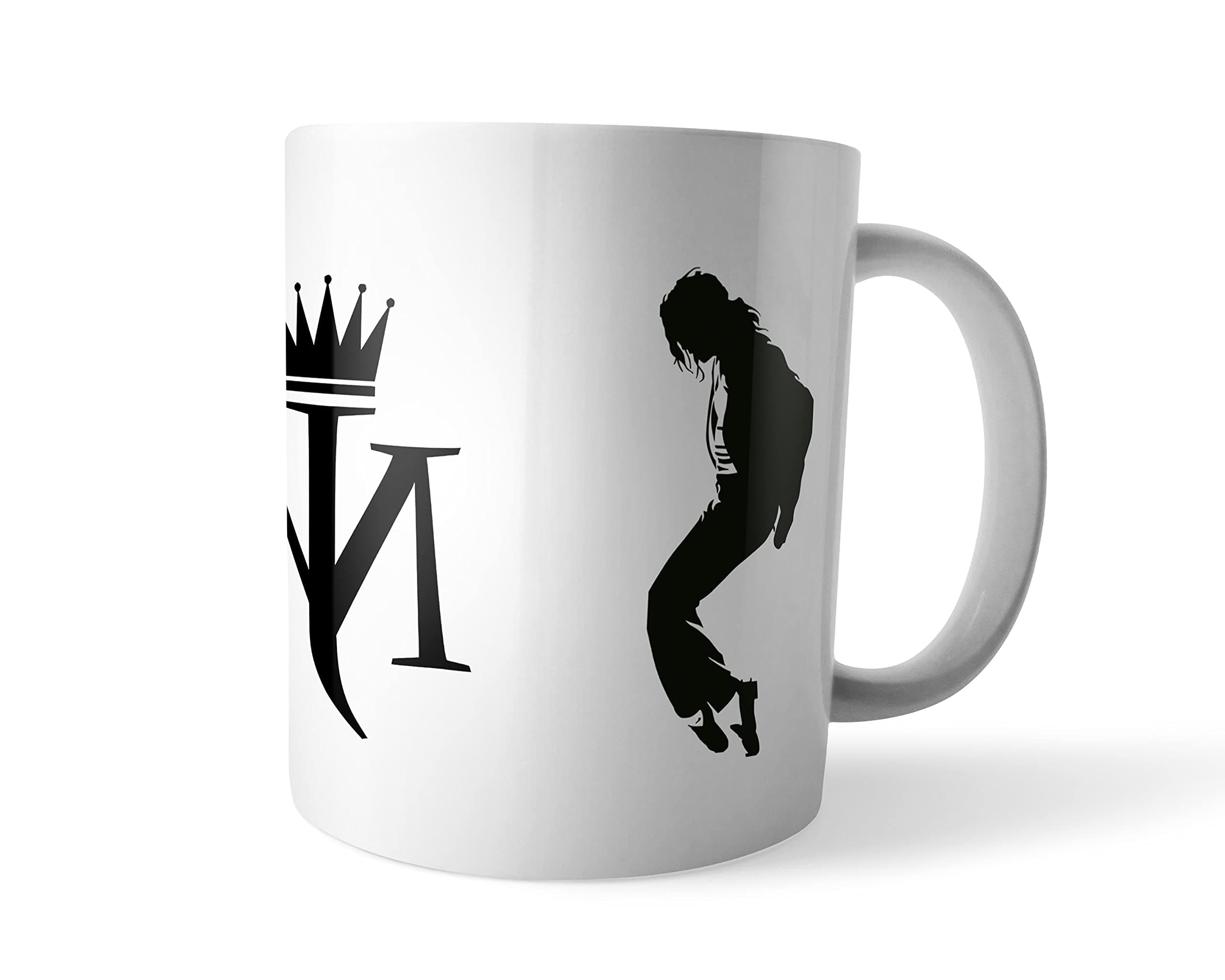Morons Michael Jackson MJ White Mug with Handle | Printed Ceramic Coffee Mug for Pop Music Lovers | Color: White; 330ml; Pack of 1 | Dishwasher & Microwave Safe