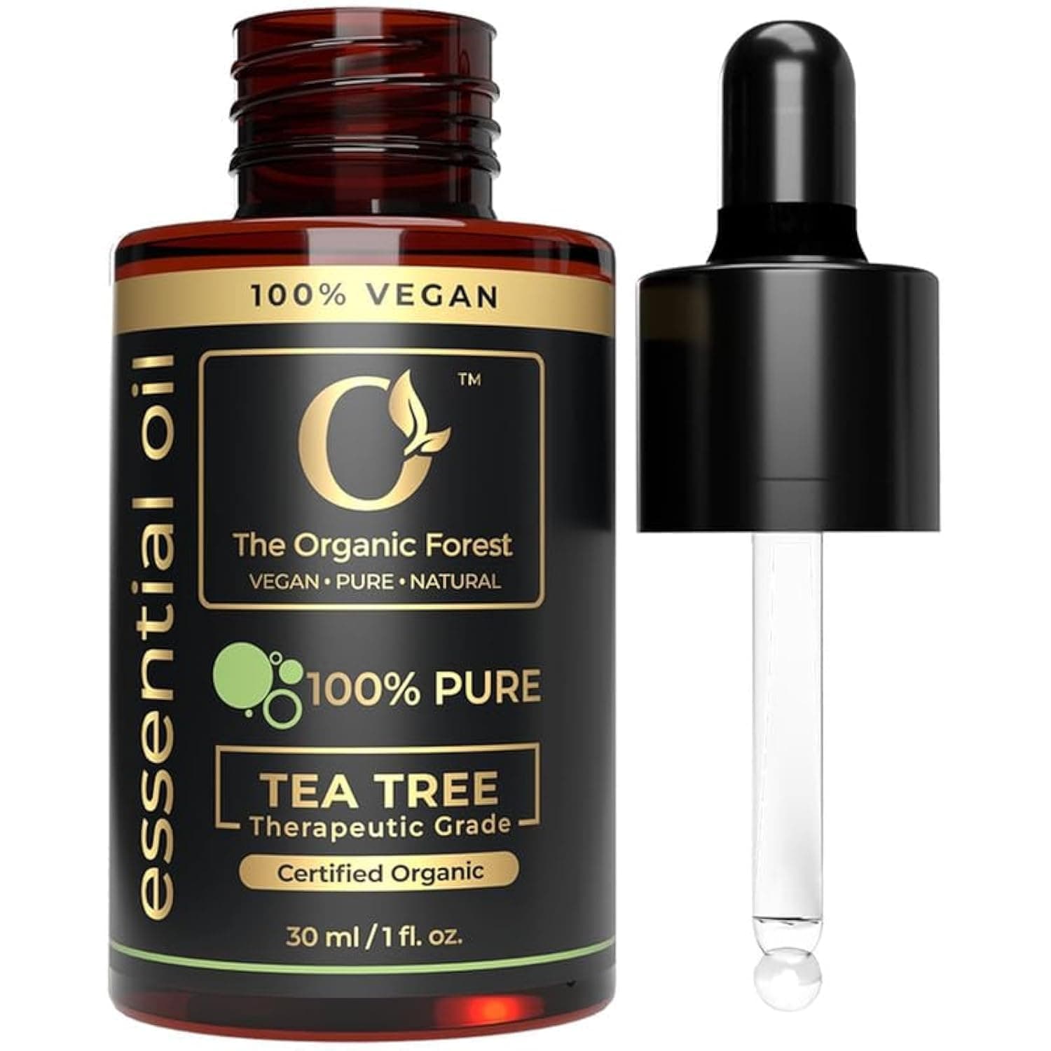 100% Plant Based Organic Tea Tree Oil for Nail Fungus, Skin & Hair Care | Cruelty-Free & Vegan Friendly | Pure & Natural Teatree Oil for for Foot Care, Body Wash, Face Wash & Skincare Routine
