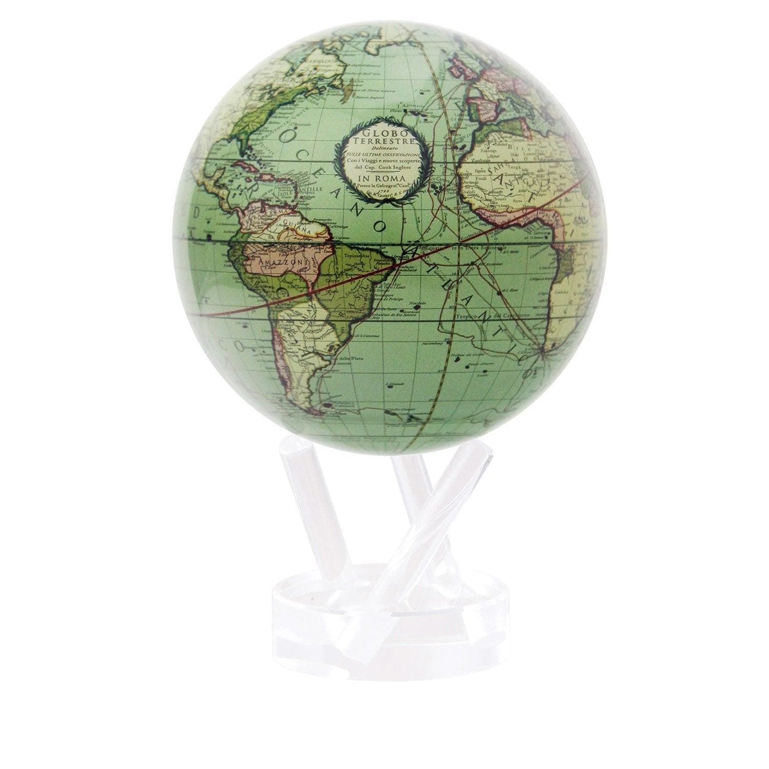 Mova 6" Green Cassini Terrestrial Mova Globe, 30.5 x 15.2 x 15.2 Centimeters