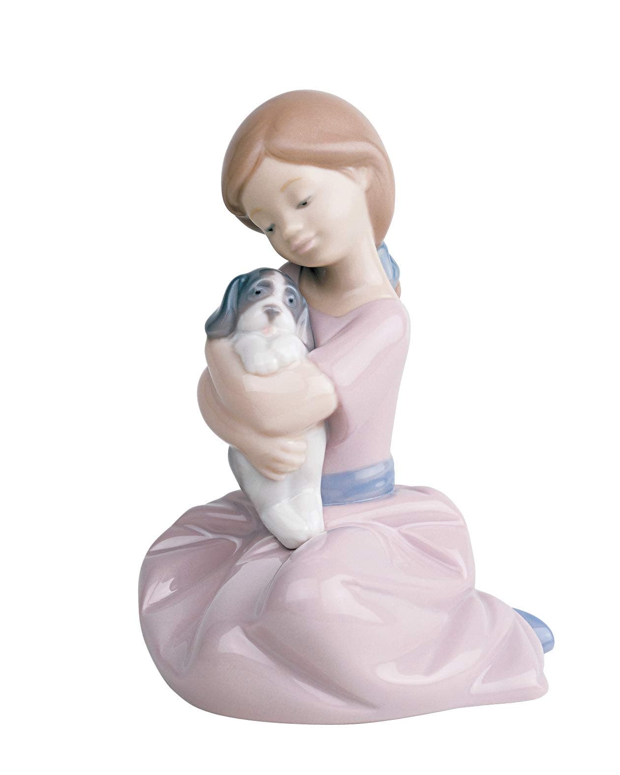 LLADRÓNao by Collectible Porcelain Figurine: MY PUPPY LOVE - 5 1/2" tall - girl with puppy dog