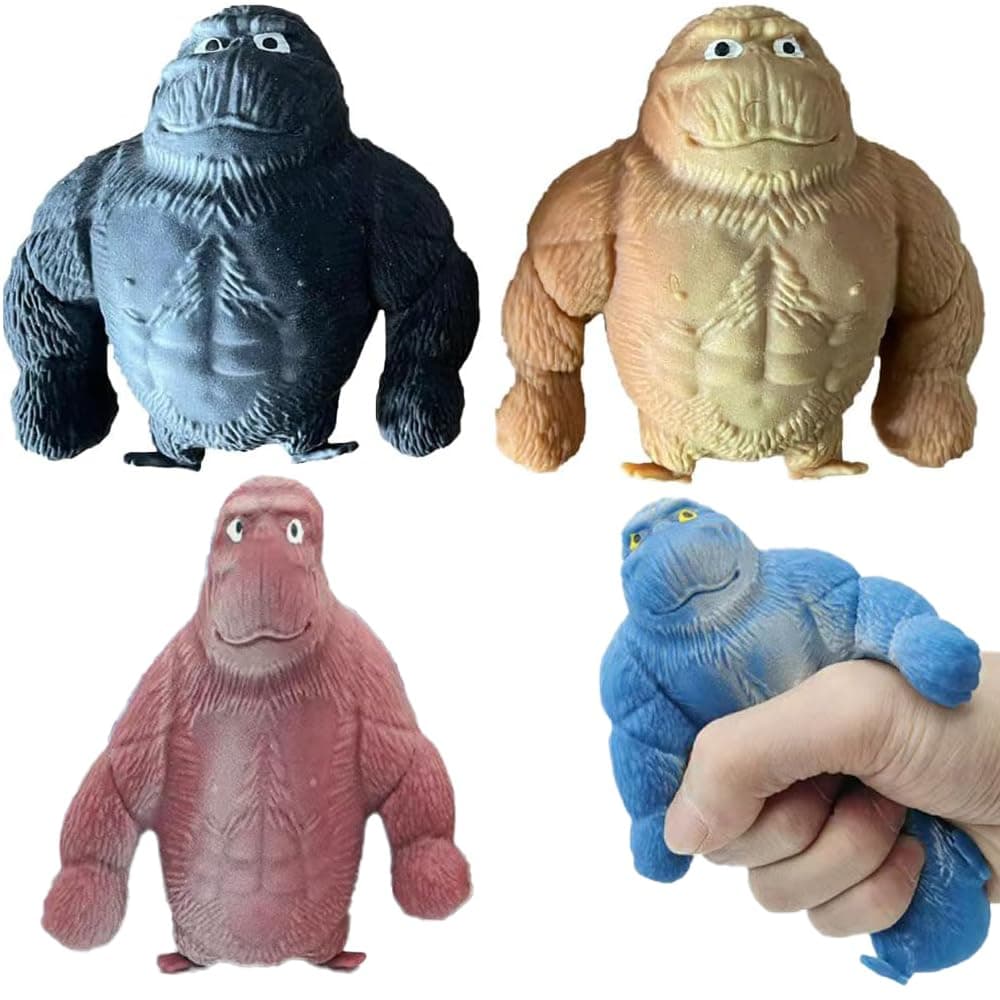Zasnynua 2 Pack Funny Squishy Monkey Stress Balls for Kids and Adults, Gift Gorilla Sensory Balls Fidget Toy for Party Favors, Decompress and Squeeze Stress Toy