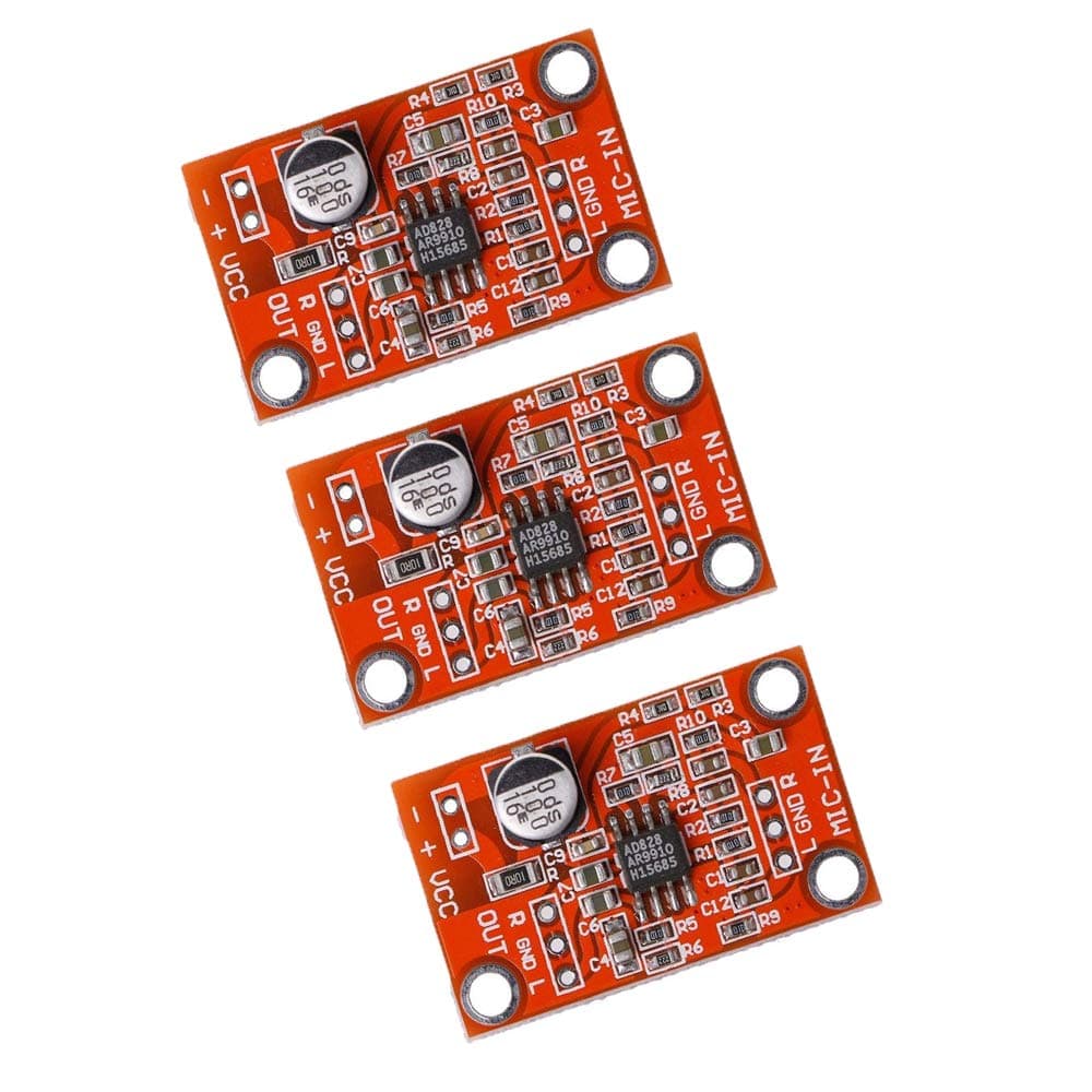 3Pcs AD828 Stereo Dynamic Microphone Preamplifier Board Pickup Module DC 3.8V-15V MIC Preamp Module