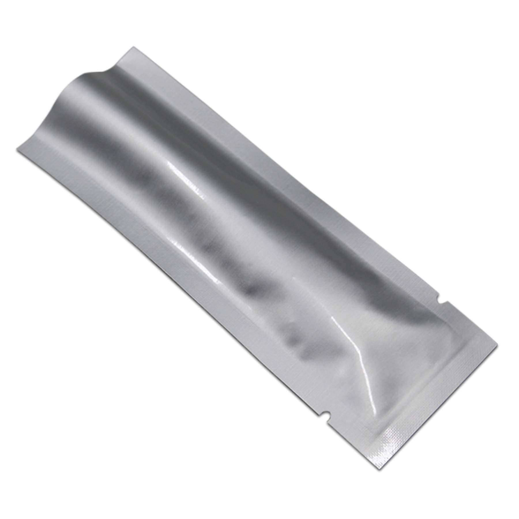 100 Pcs Vacuum Heat Sealable Mylar Pure Foil Bag Pouch for Sampling Packaging Food Storage Food Safe Aluminum Foil Smell Proof Package Baggie with Tear Notches (1.57x4.33 inch)