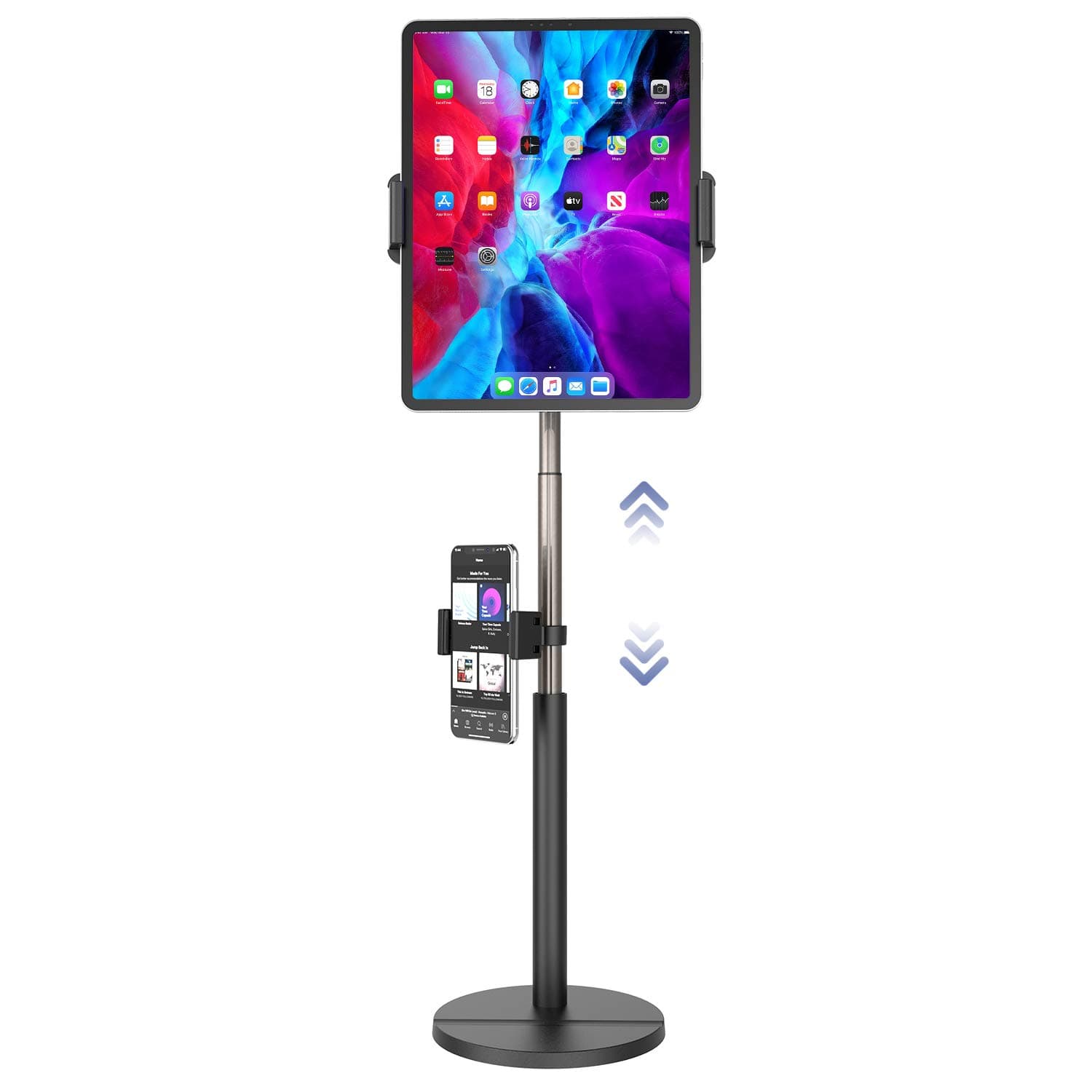 EURPMASK Choose the color of europe Tablet Stand Holder with Phone Mount, Height Adjustable from 11.2 to 24.4" Tablet & Phone Stand for Desk