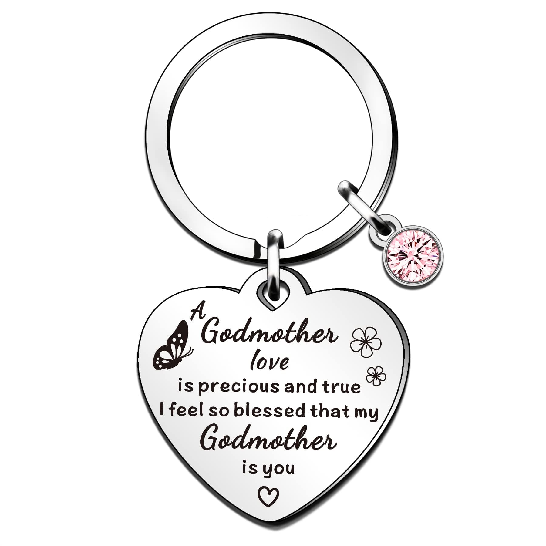 QMVMV Godmother Gifts from Godson Goddaughter Best Godmother Ever Keyring Birthday Christmas Thanksgiving Mother's Day Gifts for Godmother