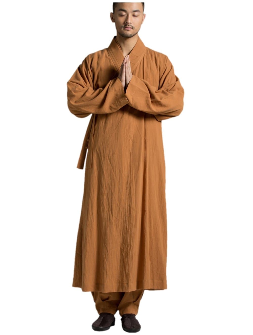 Men's Long Gown Traditional Buddhist Meditation Monk Robe