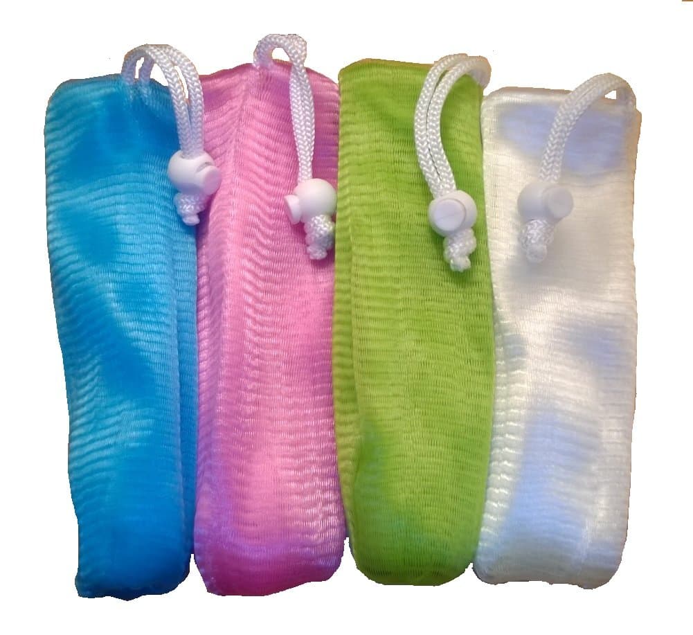 Exfoliating Mesh Soap Saver Bag Assorted Colors (4pk)