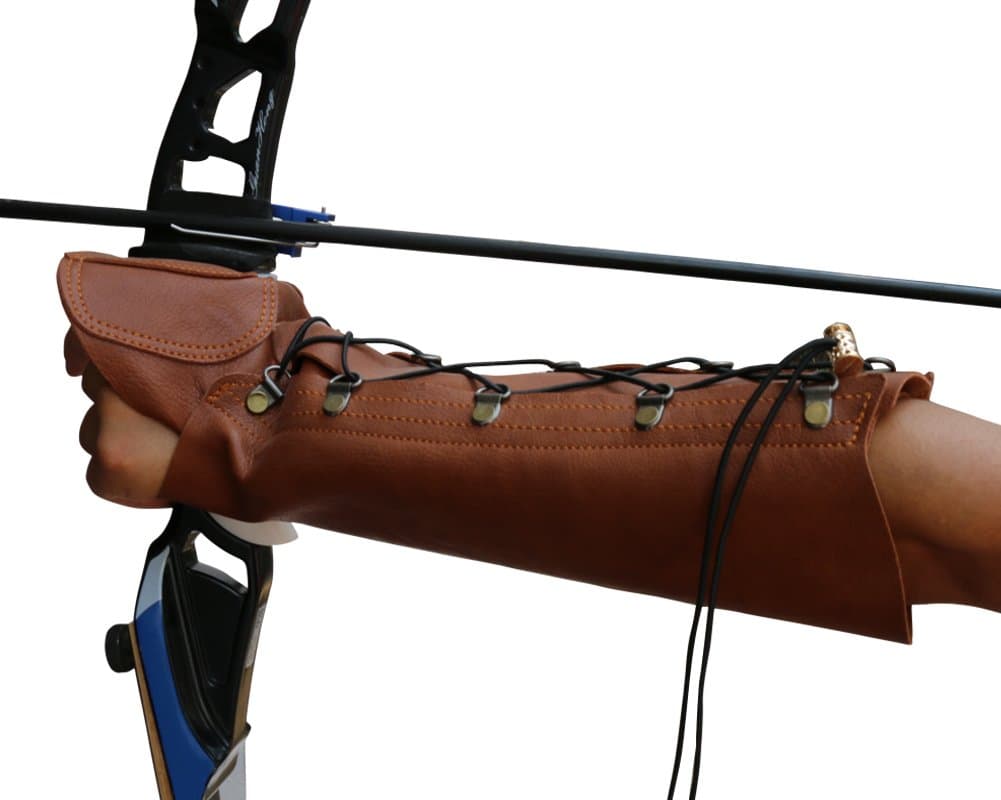 Handmade Leather Arm Guard Bow Hand Shooting Glove