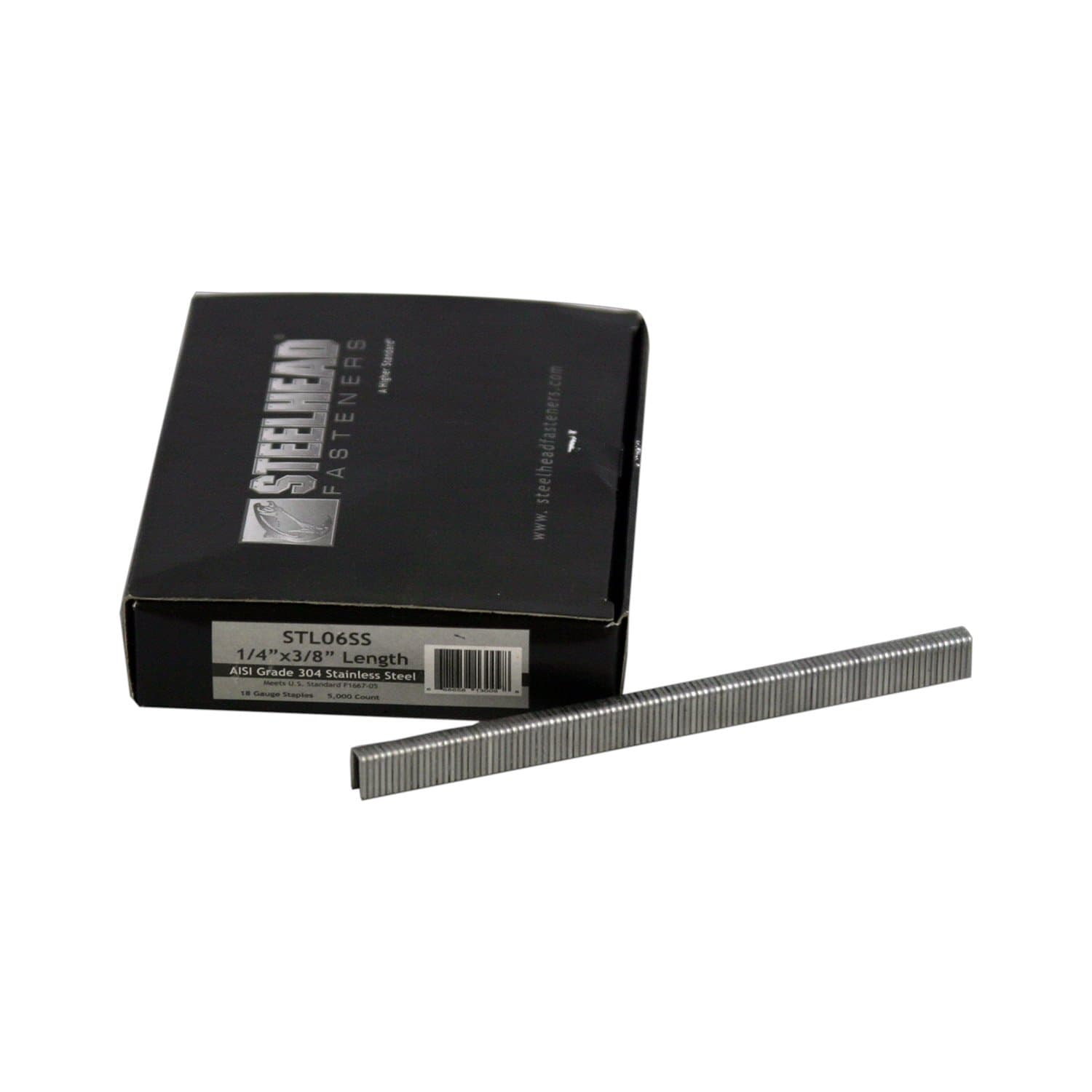 Steelhead STL06SS 18-Gauge 1/4" x 3/8" Stainless Steel Staples, 5000-Pack