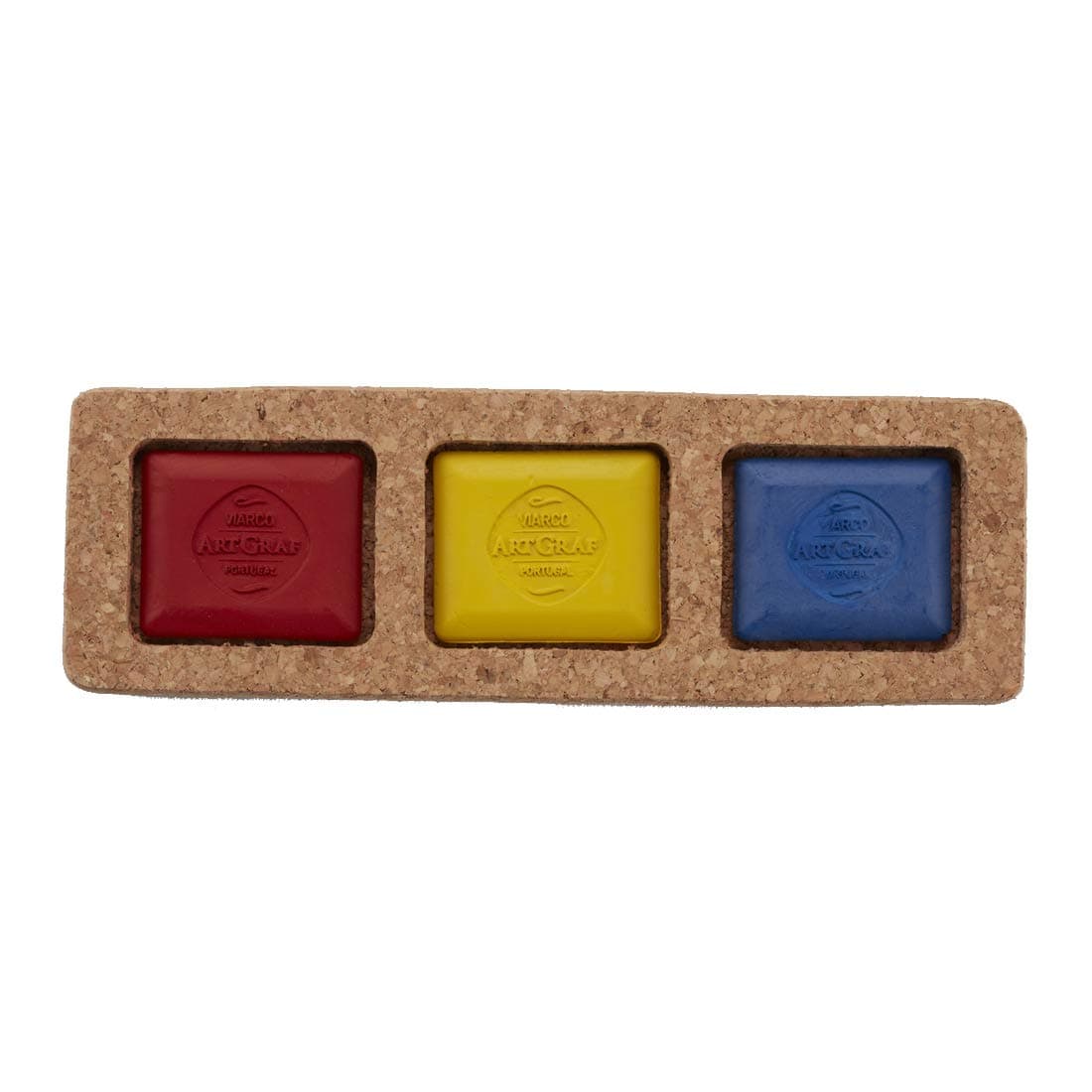Art Graf Artist Water Soluble Tailors Chalk Set of 3 Rich & Intense (Cork Box), Primary Color 3 Pc Set