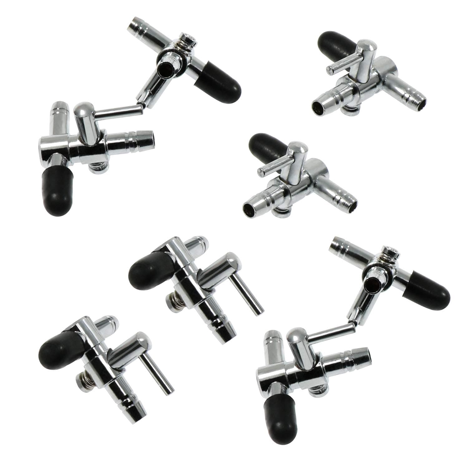 8 Pieces One-Way Aquarium Air Flow Control Lever Valve Distributor Splitter Pump Accessories Set for Fish Tank