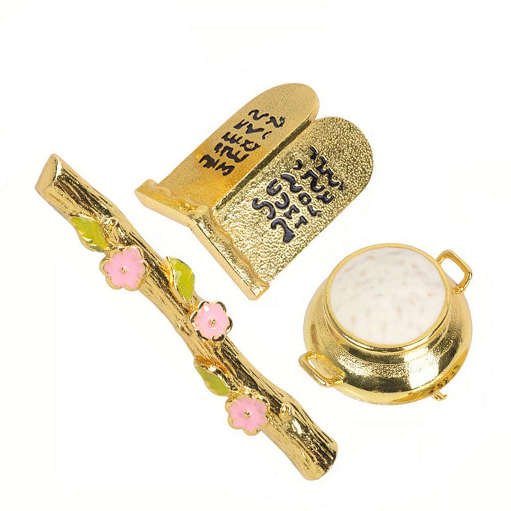 BRTAGG Ark of The Covenant - Contents Metal Material- Aaron Rod/Manna Vessel & Tablets (0.8 inch)