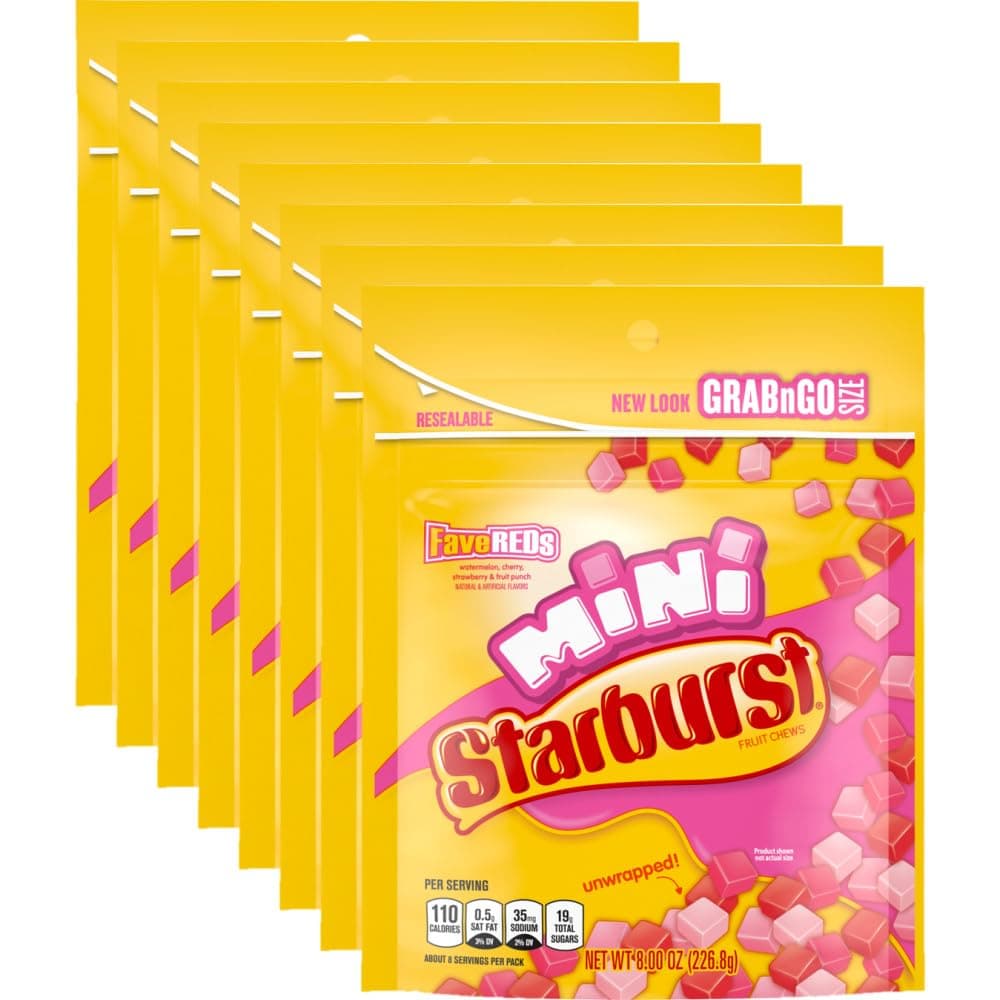 FaveREDS Minis Fruit Chews Candy, 8 ounce (Pack of 8)