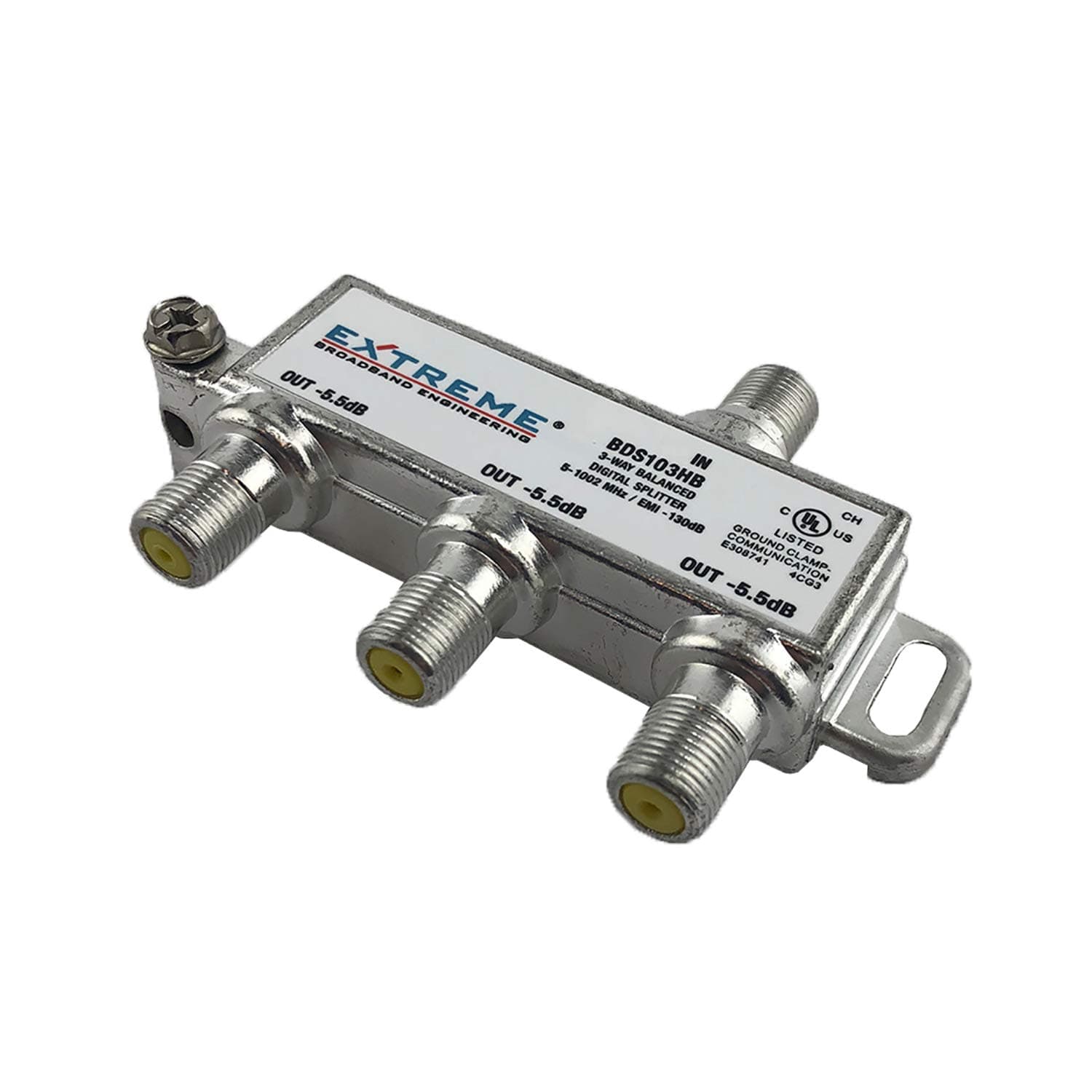 ExtremeBroadband Manufacturing BDA103HB 3 Way Balanced HD Digital 1GHz High Performance Coax Cable Splitter