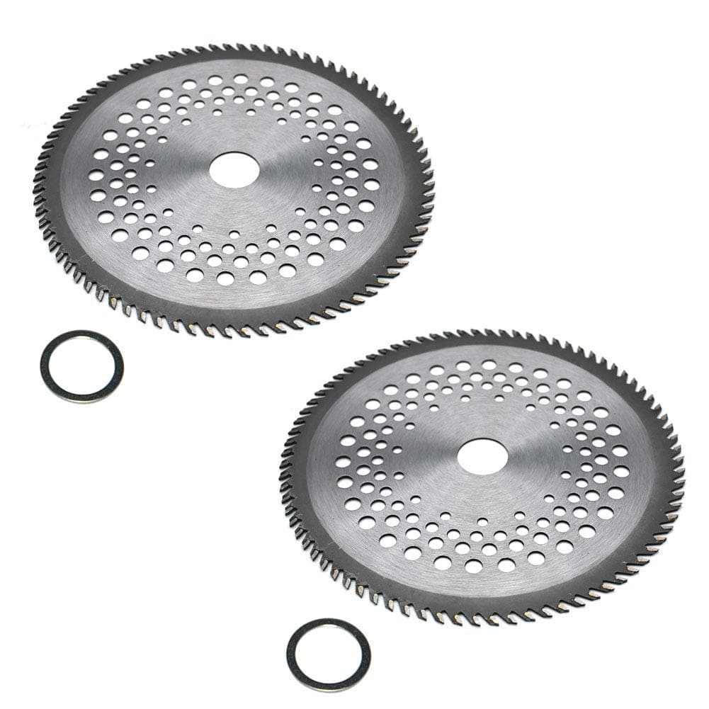 2PK 8" 80T Carbide Tip Blade for Stihl Husqvarna Echo Jonsered Shindaiwa Kawasaki Honda Homelite Ryobi Dolmar Makita Brush Cutter Weed Eater Wacker Edging Blades Wood Cutting Clearing Saw Blades