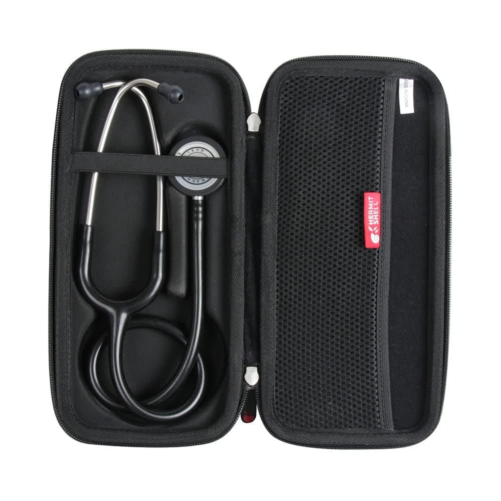 Hard Travel Case for 3M Littmann Classic III Monitoring Stethoscope by Hermitshell (Black)