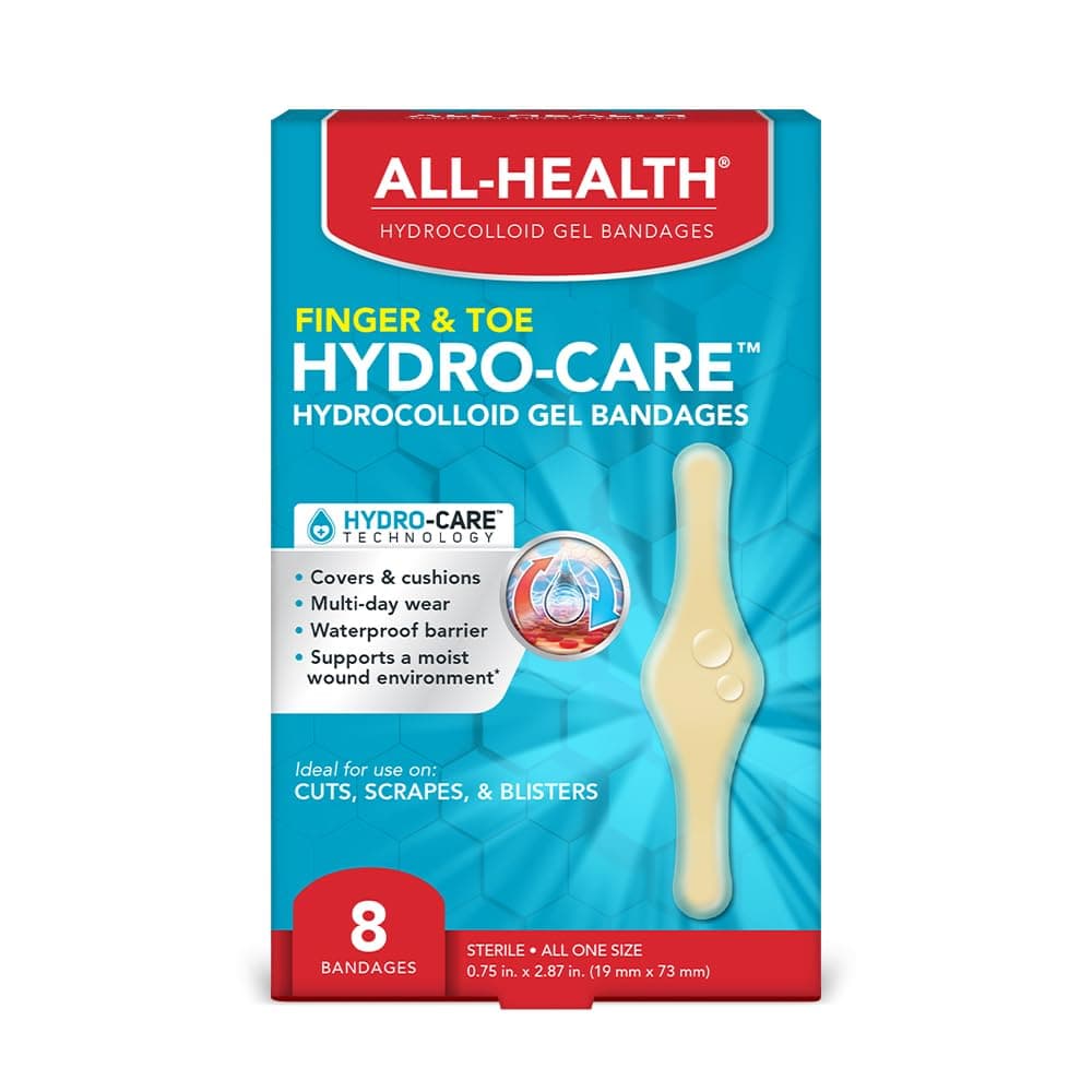 All Health Hydrocolloid Gel Bandages, Fingers & Toes, 8 ct