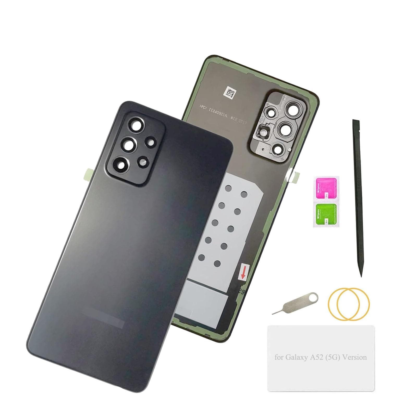 A52 5G Back Cover Replacement Rear Battery Housing Door Parts for Samsung Galaxy A52 5G A526U 6.5 Inch (not ok for A52s) (Black)