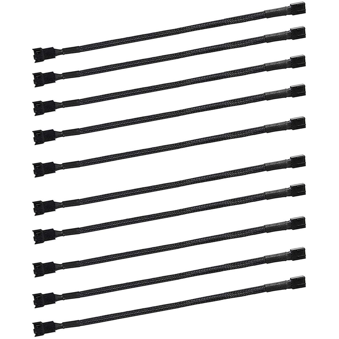 10 Pack 4-Pin PWM Fan Splitter Cable, 11.8"Sleeved Braided Adapter Computer PC Fan Power Extension Cable Converter for Computer ATX Case 3-Pin/4-Pin Cooling Fan Cable (Case Male to Female)