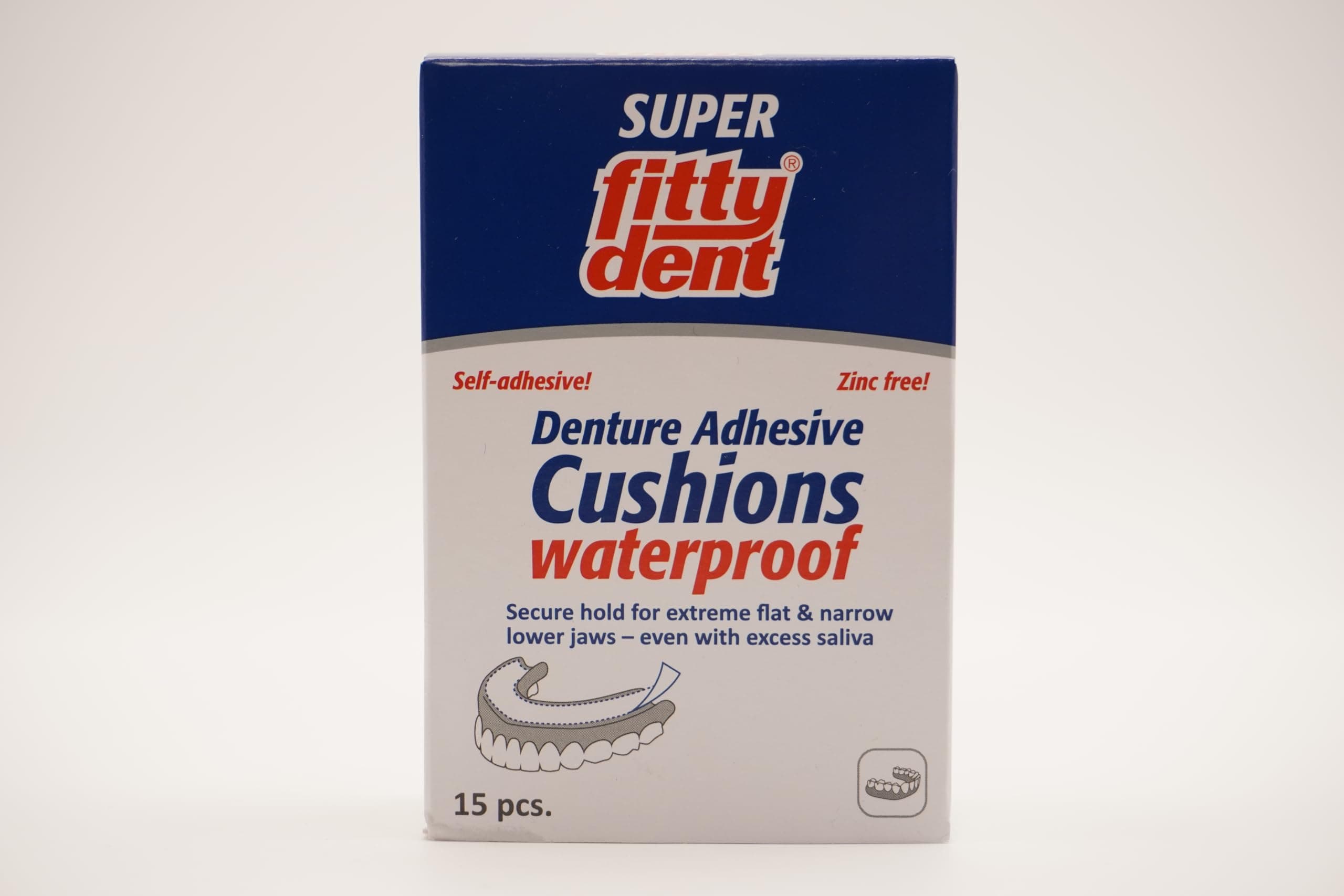 4 x FITTYDENT Secure Denture Adhesive Strips 15's - 4 Pack Very Lower Price