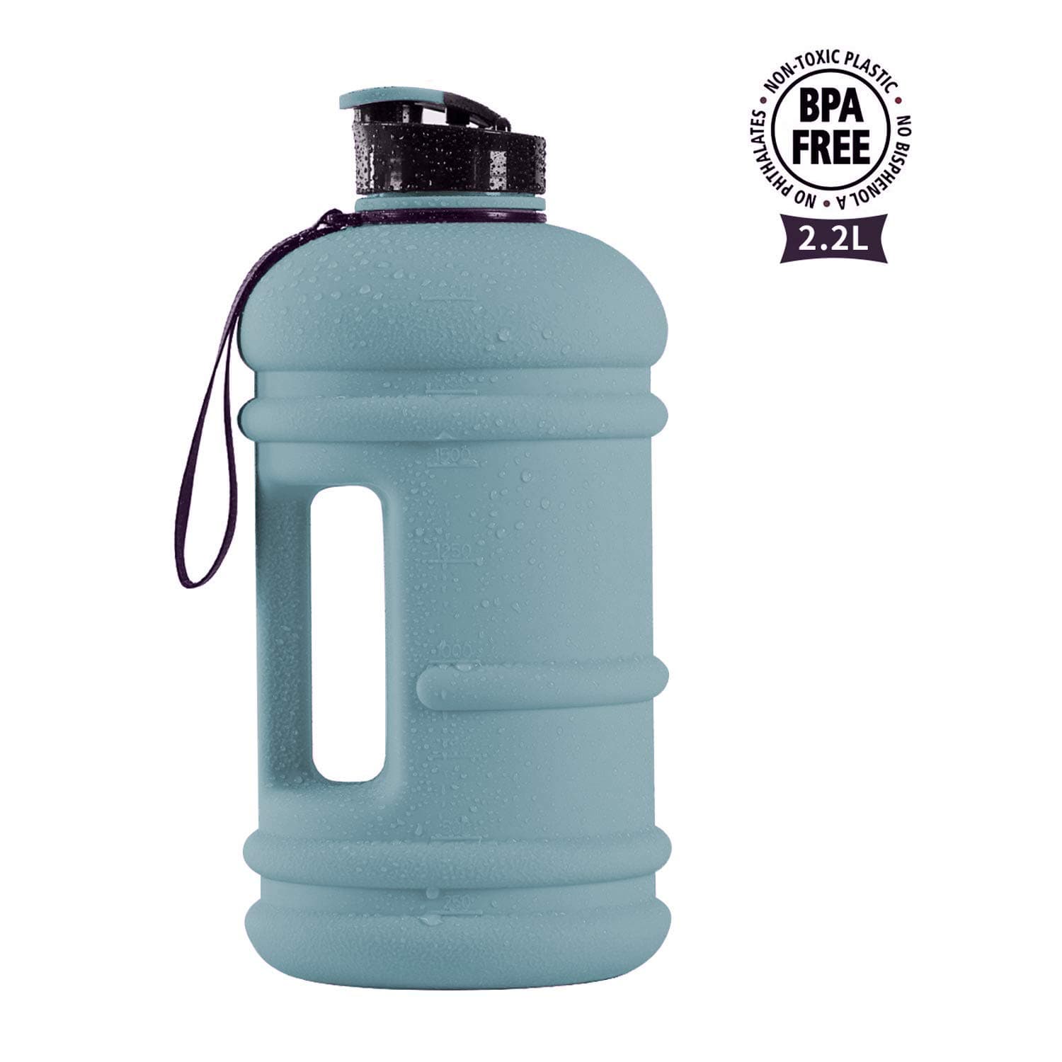 Dishwasher Safe 1 Gallon/ 2.2L/1.3L Big Reusable Sports Water Bottle with Motivational Time Marker Water Jug Container Large Water Canteen BPA Free Leak-proof for Gym Fitness Athletic