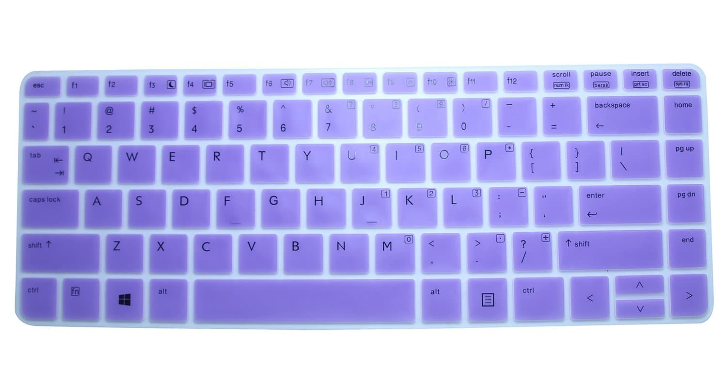 CaseBuy Soft Silicone Gel Keyboard Protector Skin Cover for HP ProBook 430 G1 G2, 440 G1 G2, 445 G1, 640 G1, 645 G1 US Version (Purple)