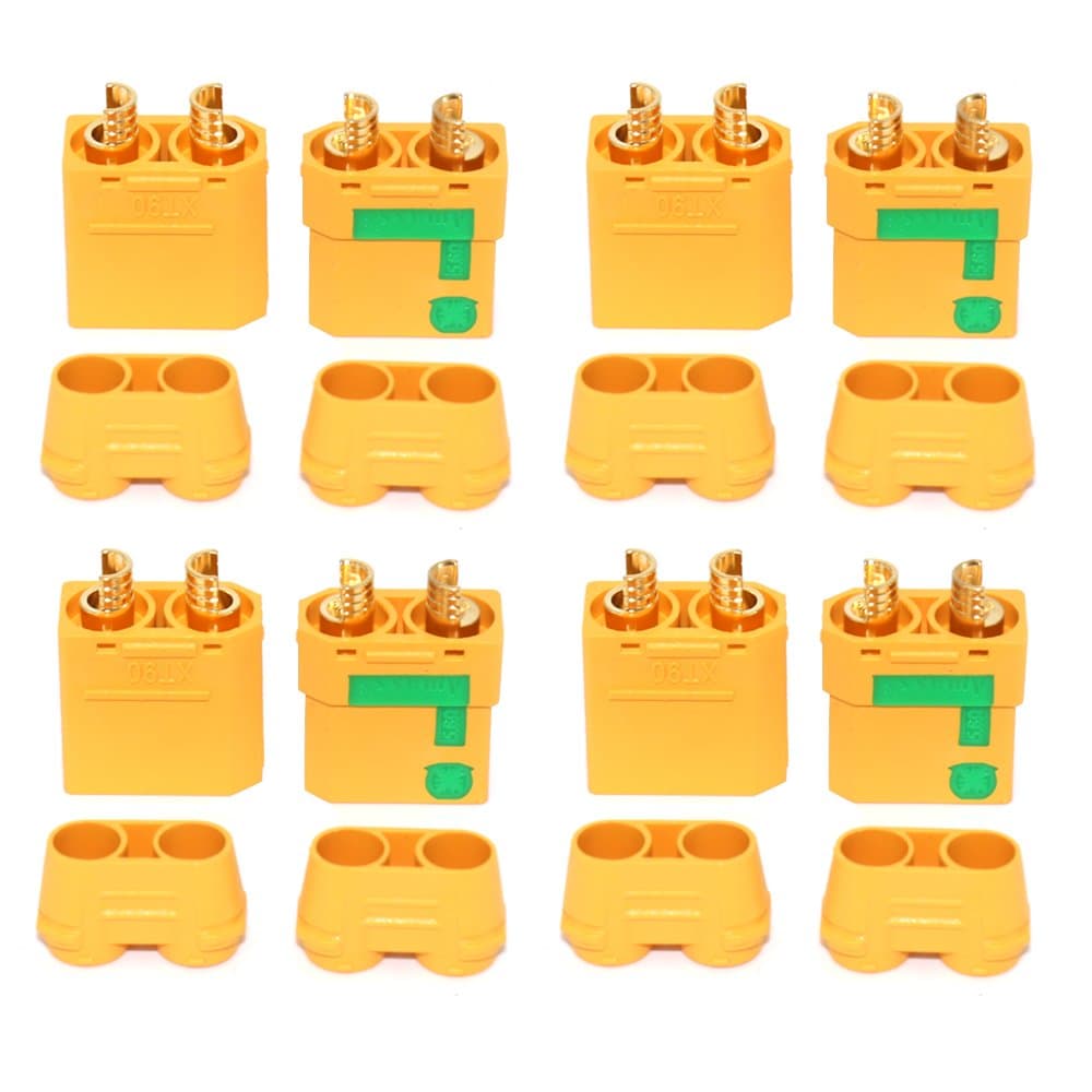 Amass Anti-Spark XT90S XT90-S XT90 Connector Male Female Adapater for Battery ESC and Charger Lead for RC Car Truck Drone Quadcopter Brushless Motor FPV Battery (4 Pairs)