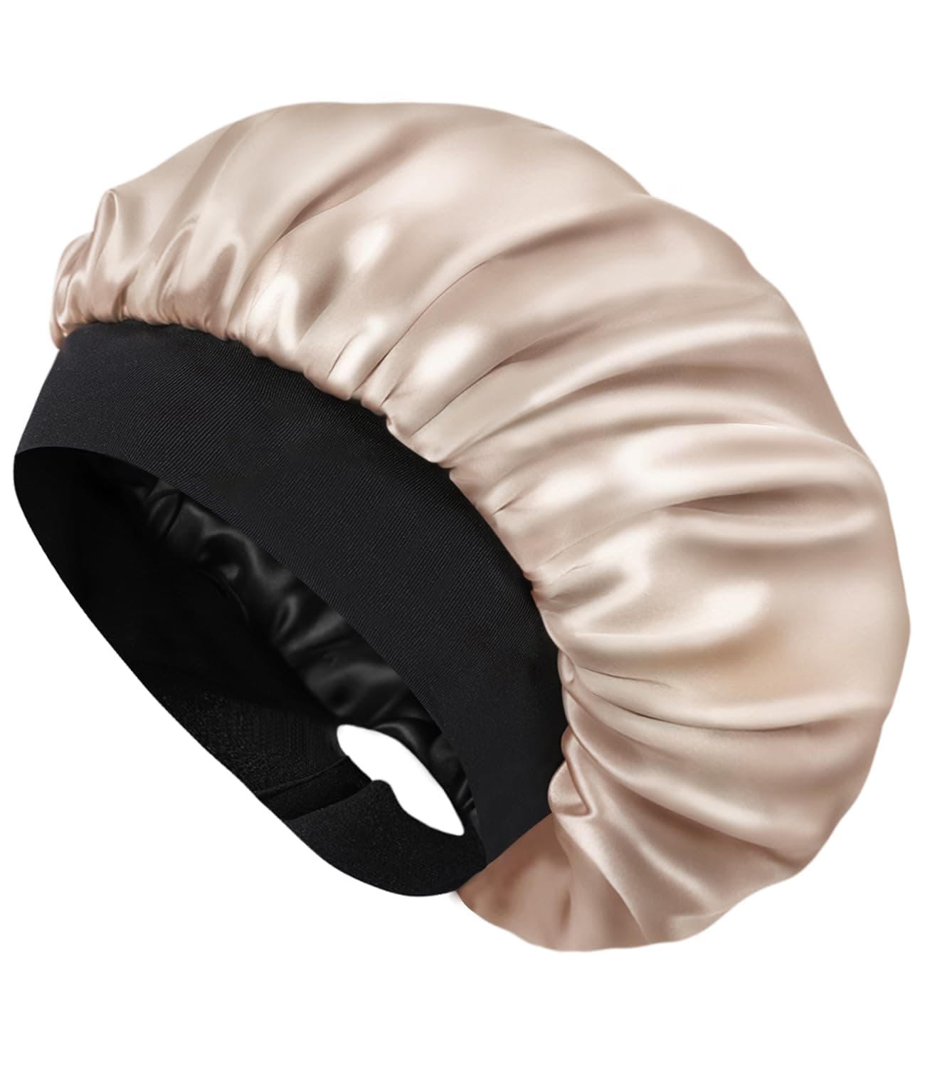 Hat Hut Satin Bonnet Silk Bonnet Sleep Cap for Women Hair Bonnet for Curly Hair Sleeping Adjustable Wide Band Double Layer